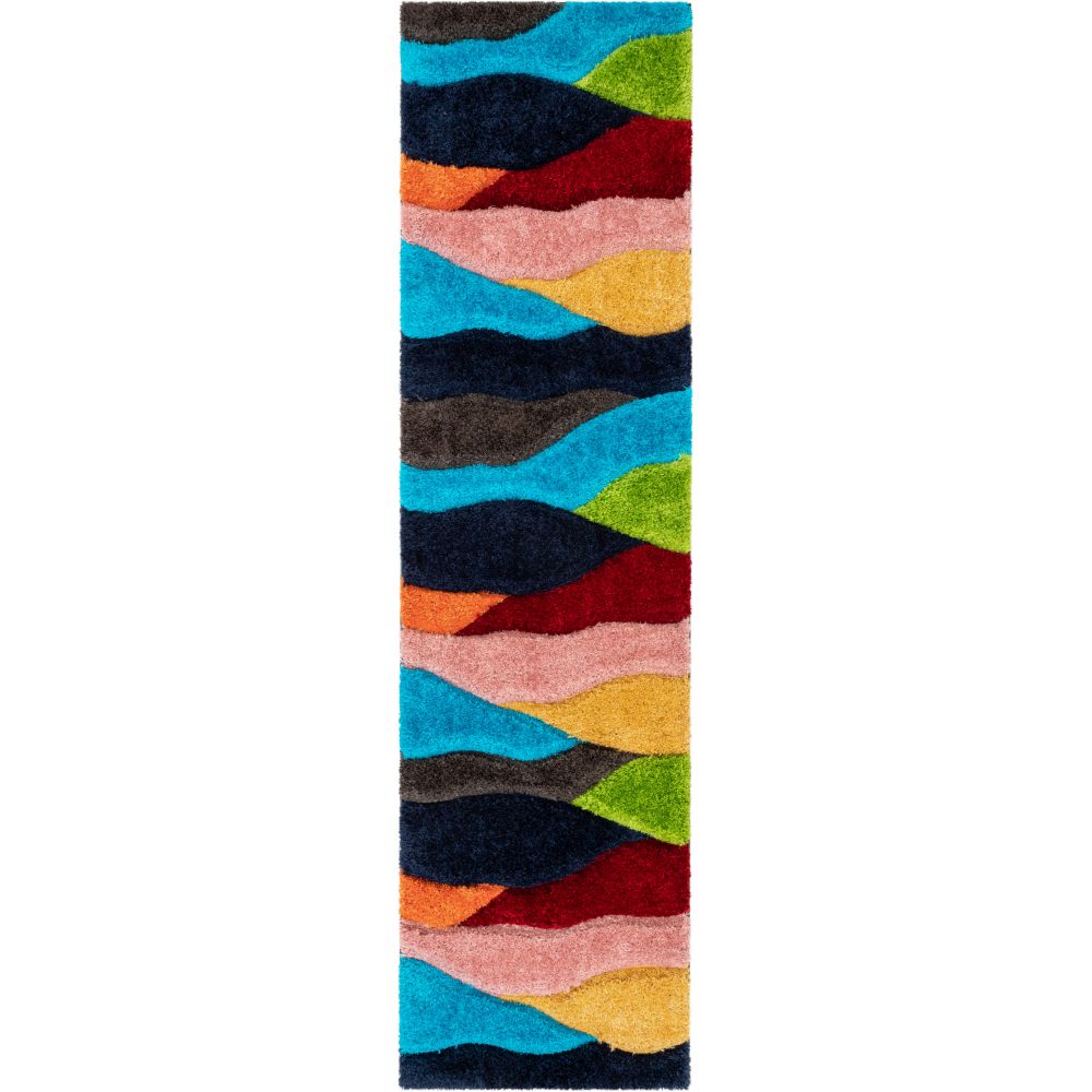 Balboa Modern Abstract Shag Multi 3D-strukturierter dicker und weicher Shag-Teppich
