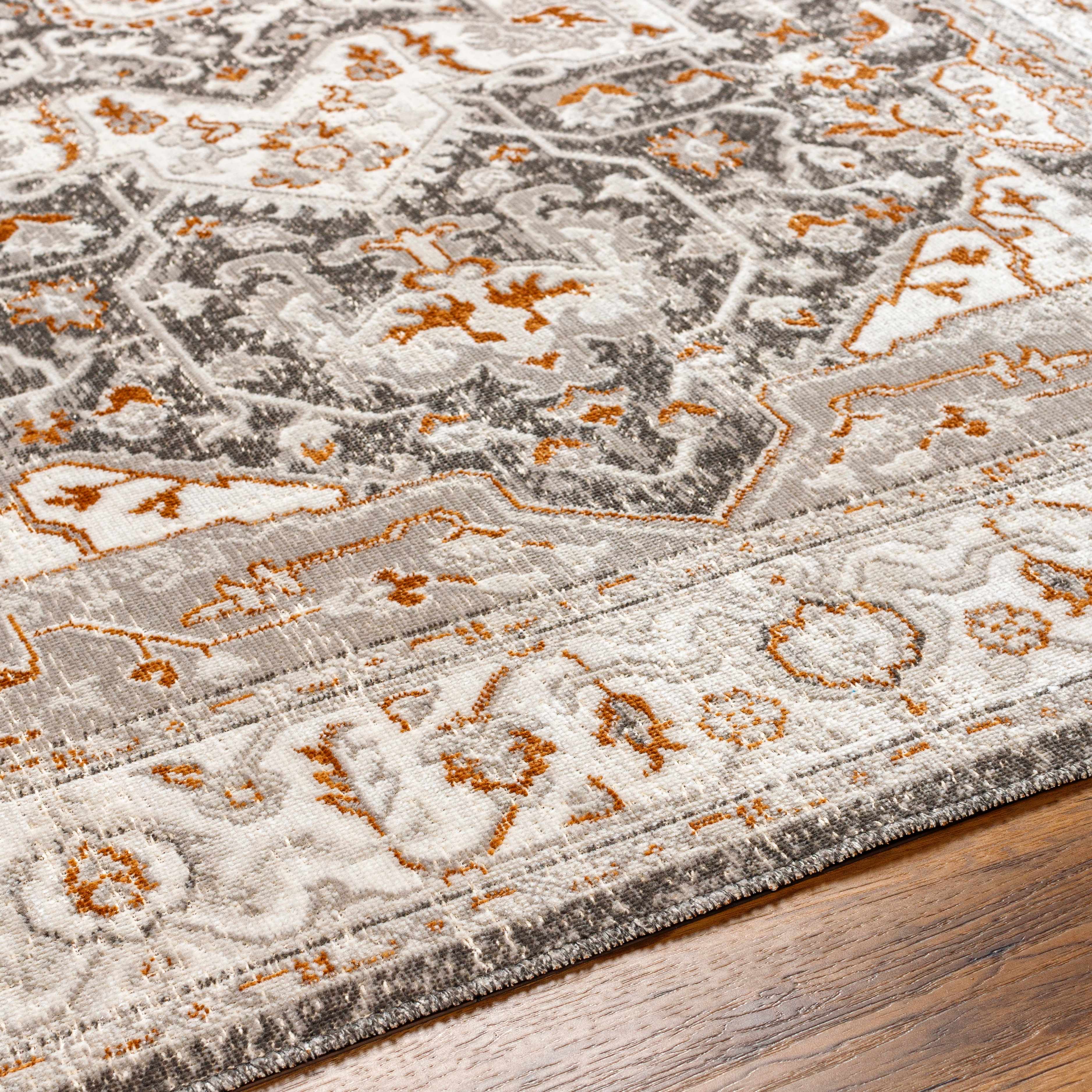 Waschbarer Roho-Teppich in Beige und Rost &ndash; Ausverkauf