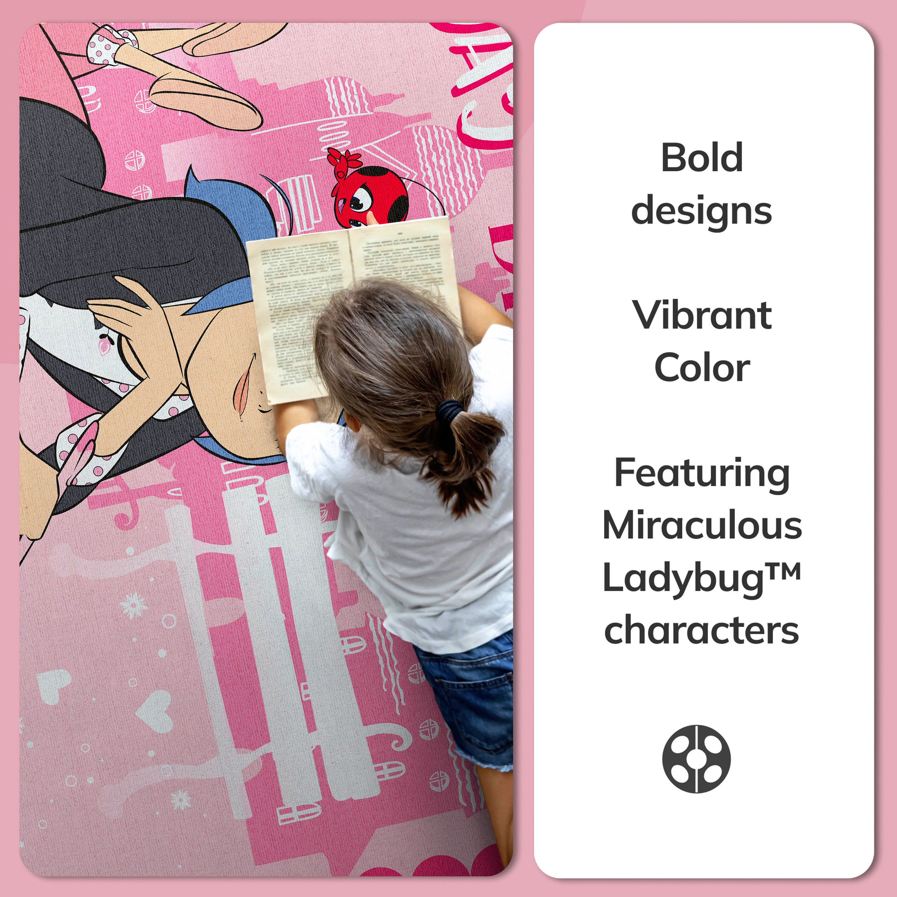 Miraculous Ladybug Day Dreamer Teppich in Rosa