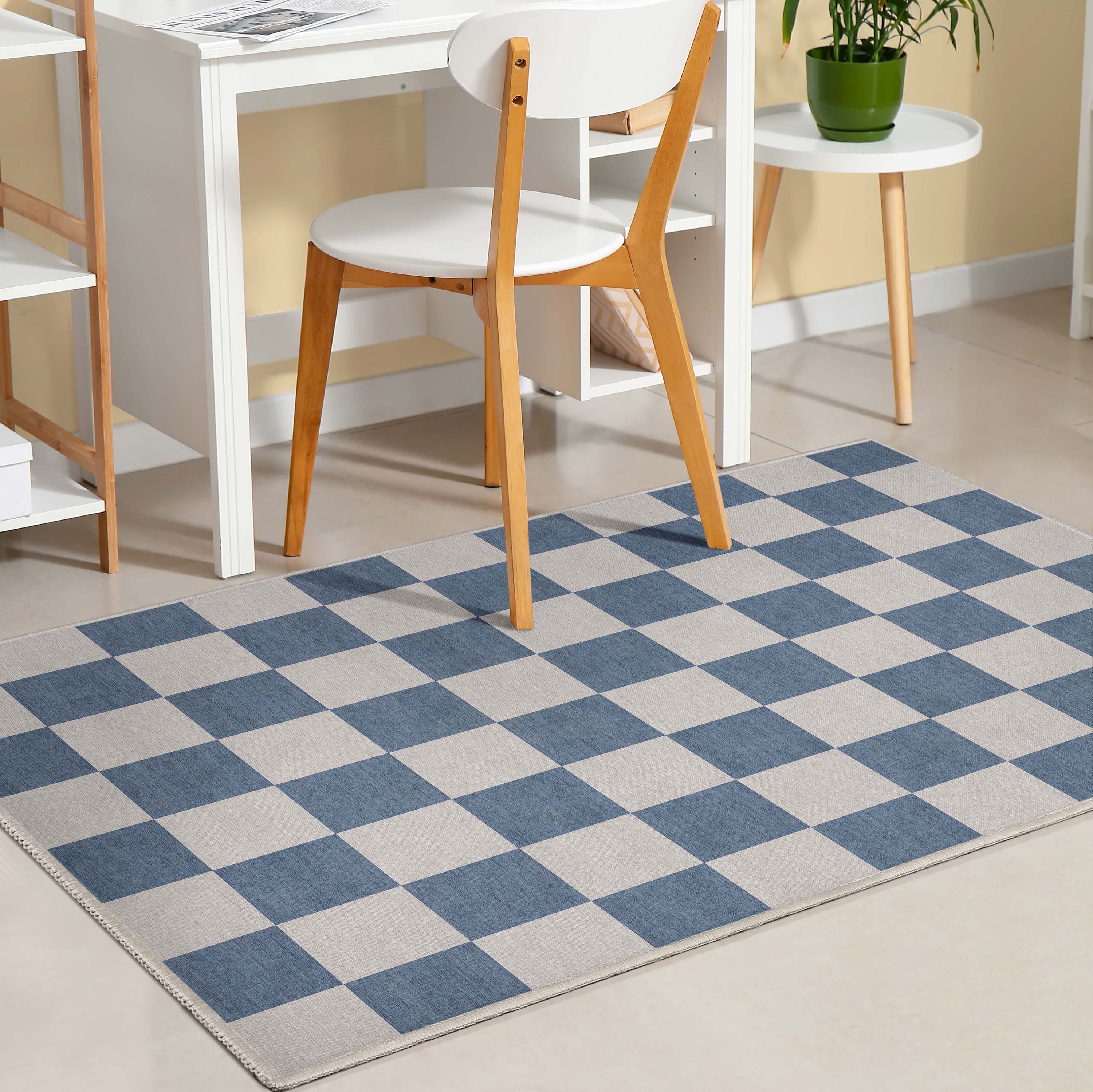 Quadratischer Flachgewebe-Teppich mit modernen geometrischen Boxen