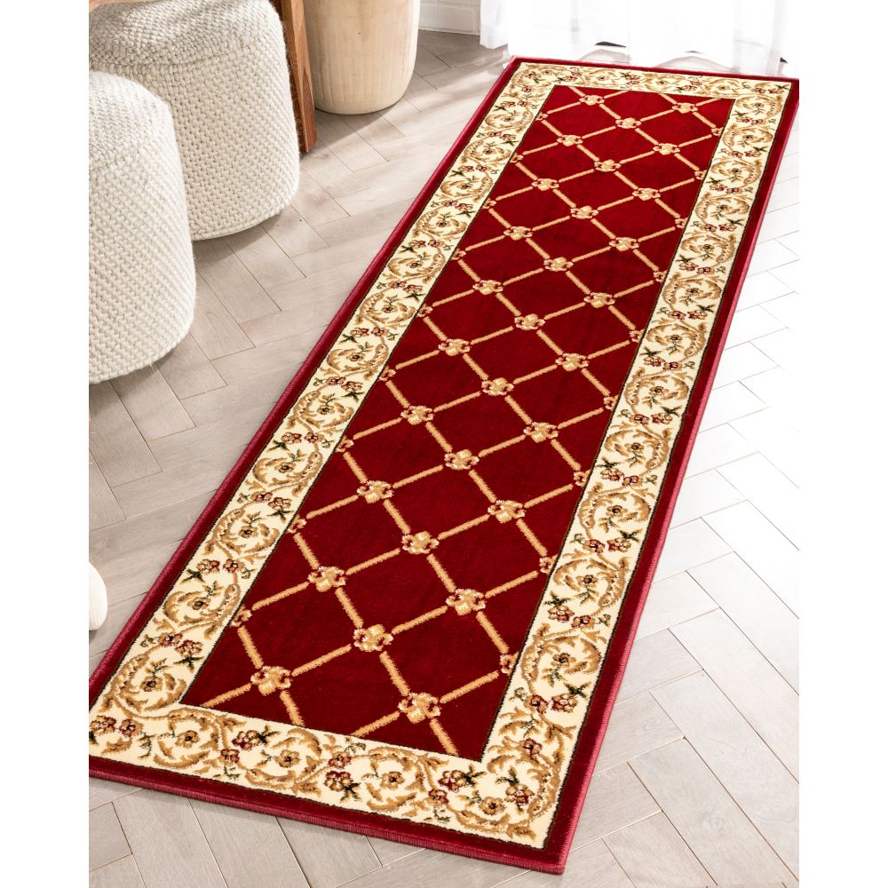 Fleur De Lis Roter formeller Teppich