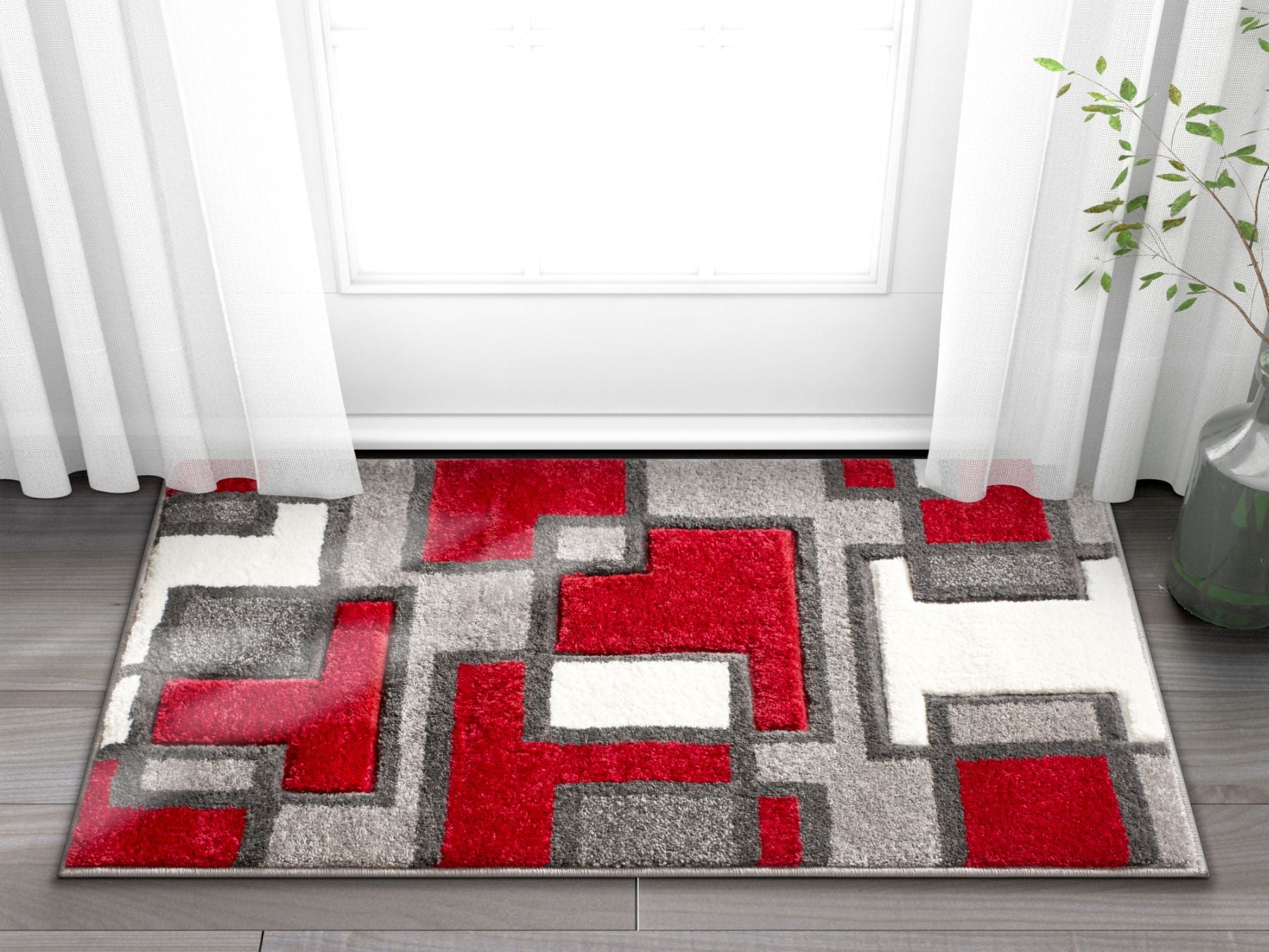 Roter moderner Teppich Imagination Squares