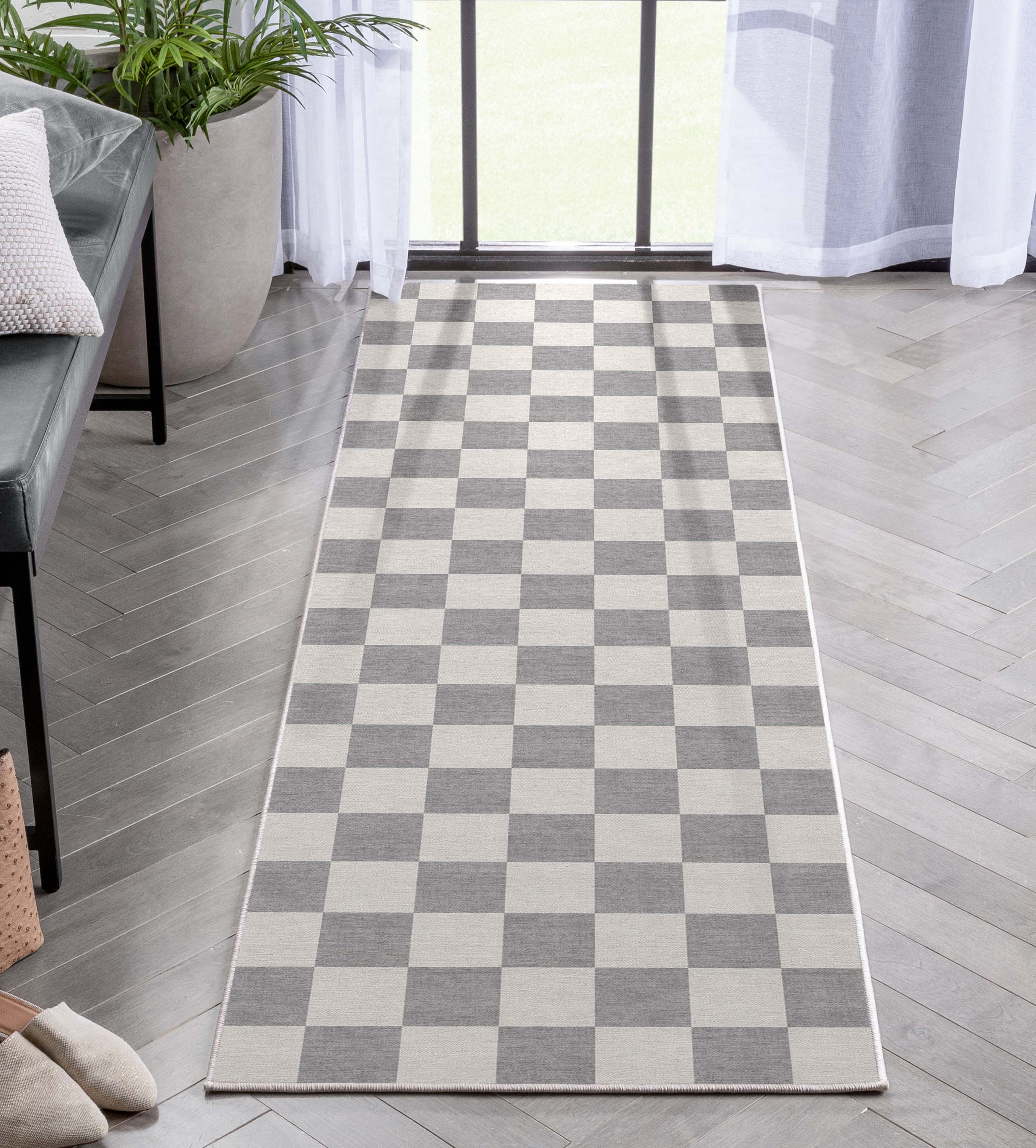 Quadratischer Flachgewebe-Teppich mit modernen geometrischen Boxen