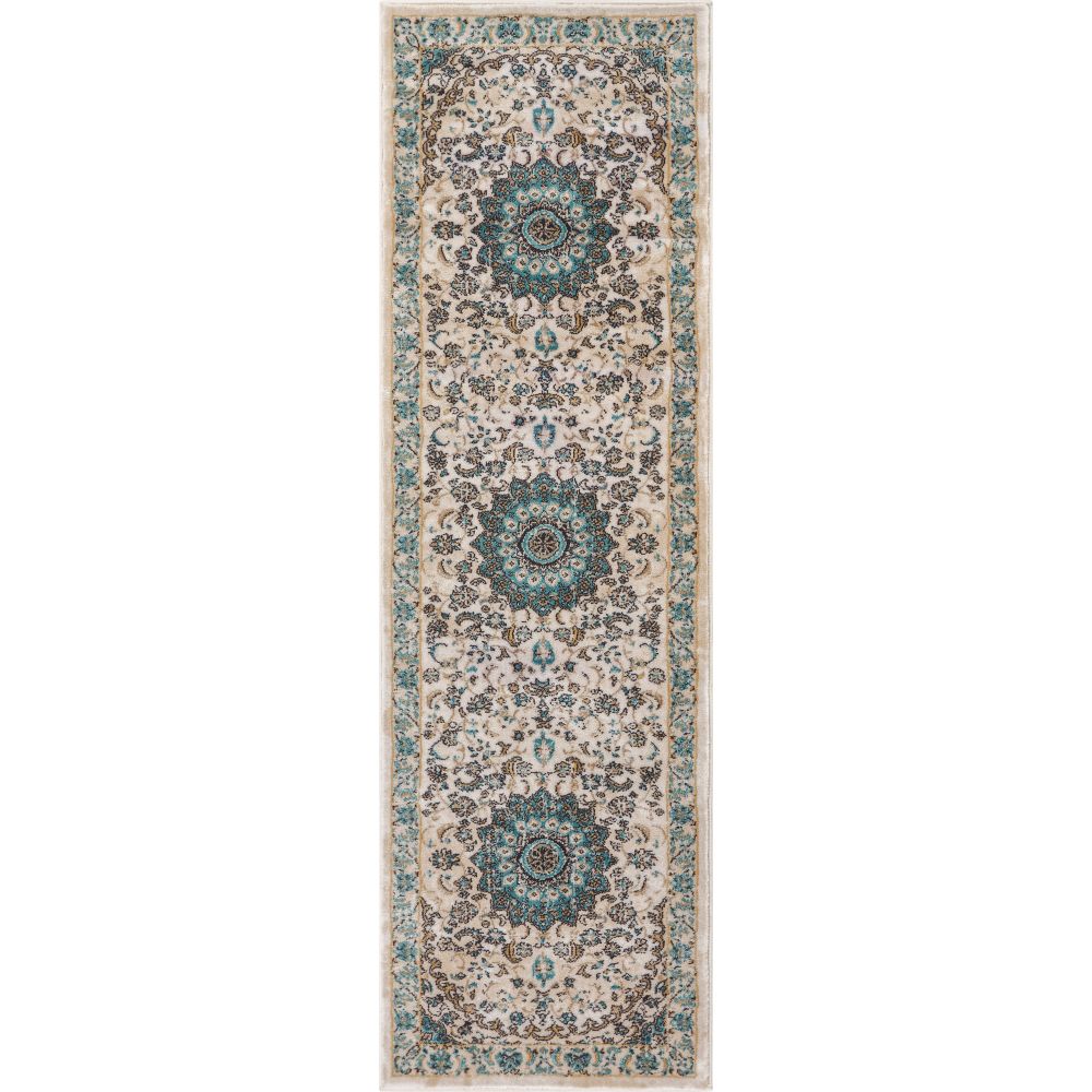 Mahal Beige Vintage-Medaillon-Teppich