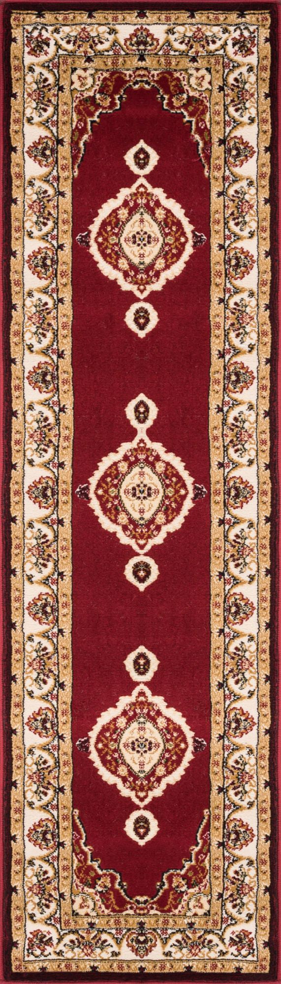 Isfahan-Medaillon-roter traditioneller Teppich