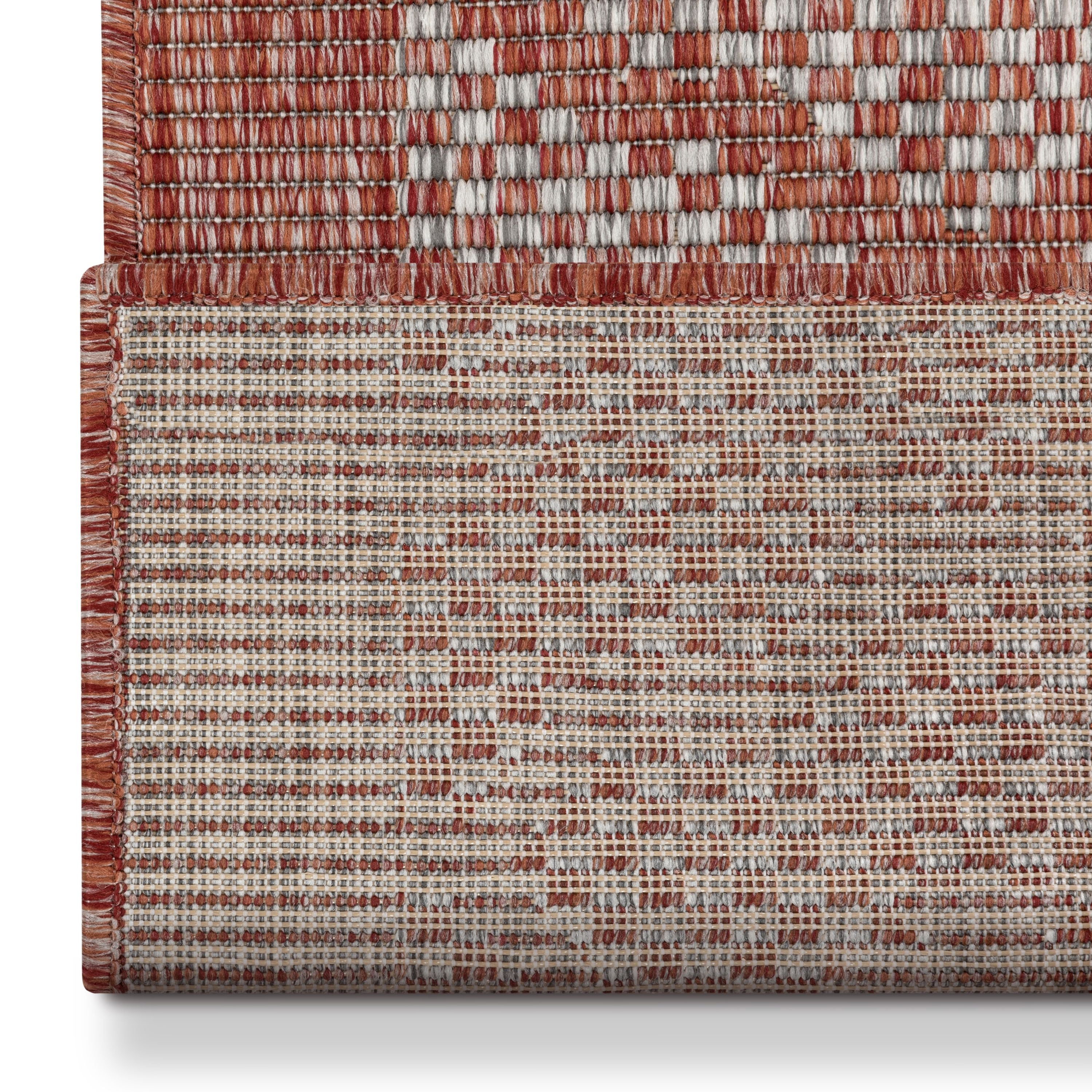 Sol Custom Size Indoor/Outdoor Runner Lattice Trellis Coral 31 Zoll Breite x W&auml;hlen Sie Ihre L&auml;nge. Flachgewebter L&auml;uferteppich f&uuml;r den Flur
