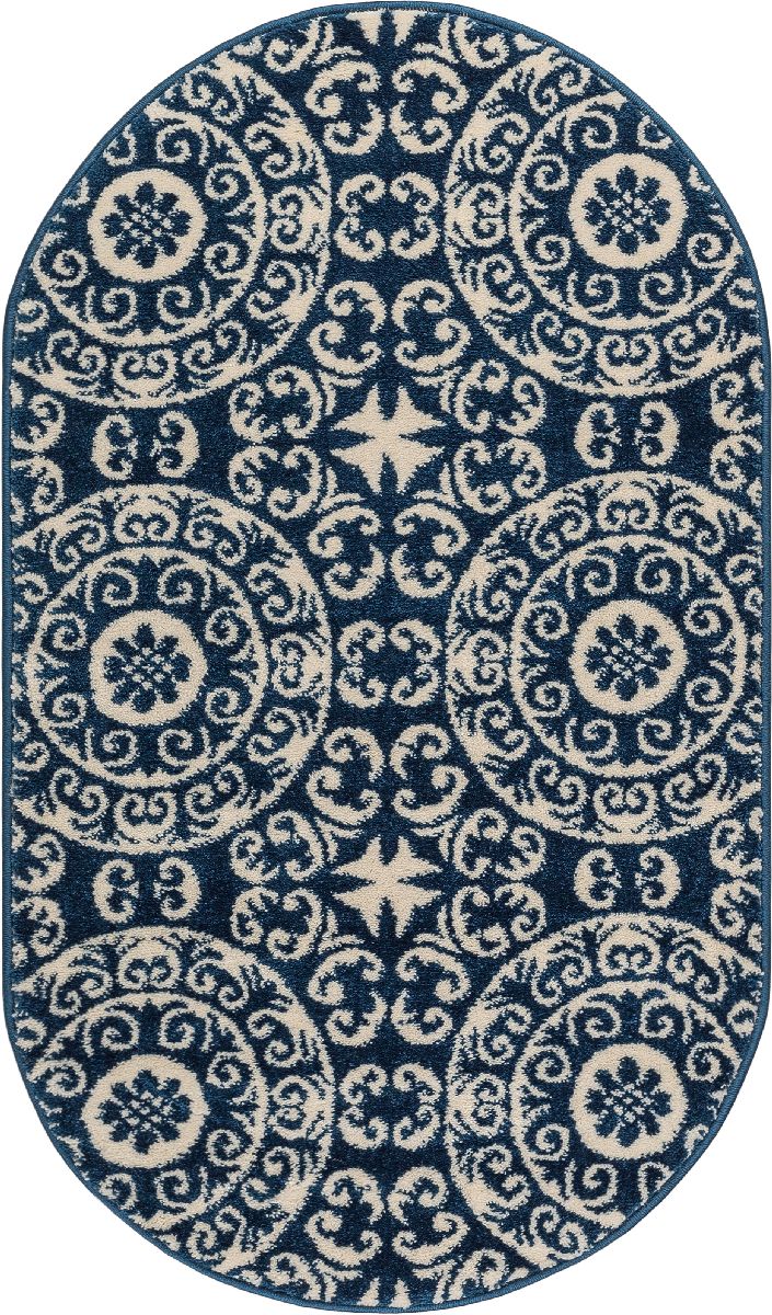 Petra Palatial Marineblauer moderner Teppich