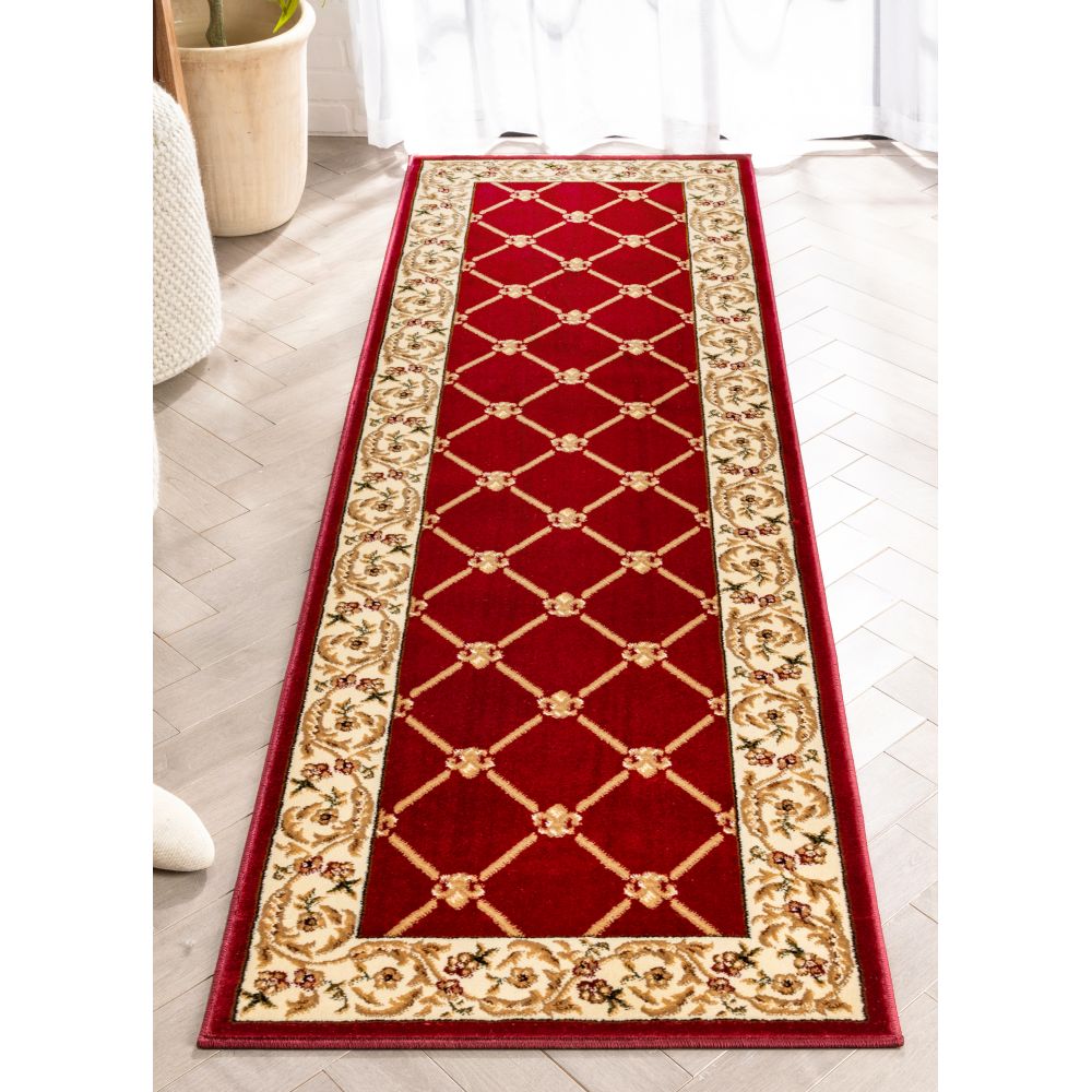 Fleur De Lis Roter formeller Teppich