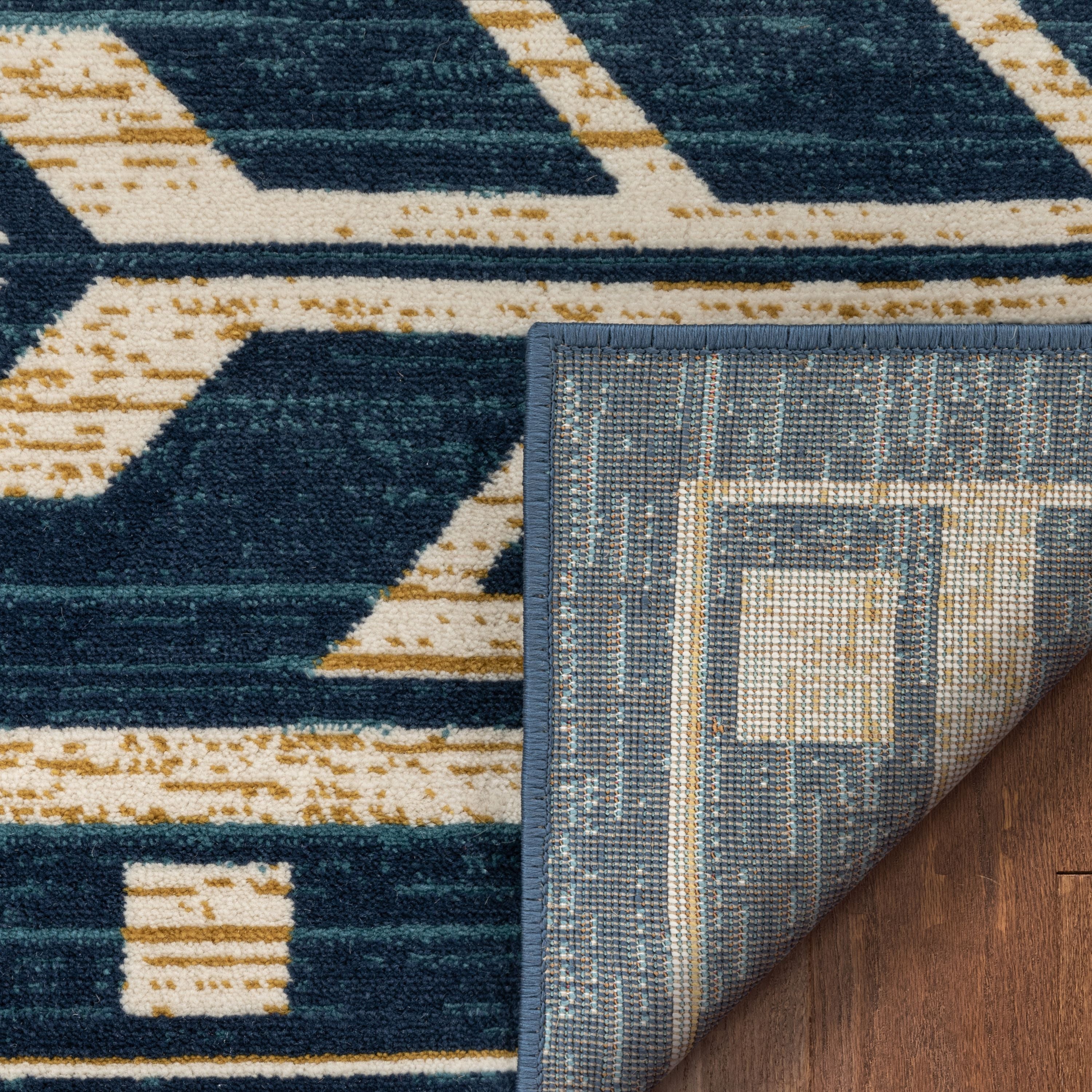 Canton Southwestern Tribal Bohemian Blauer Teppich