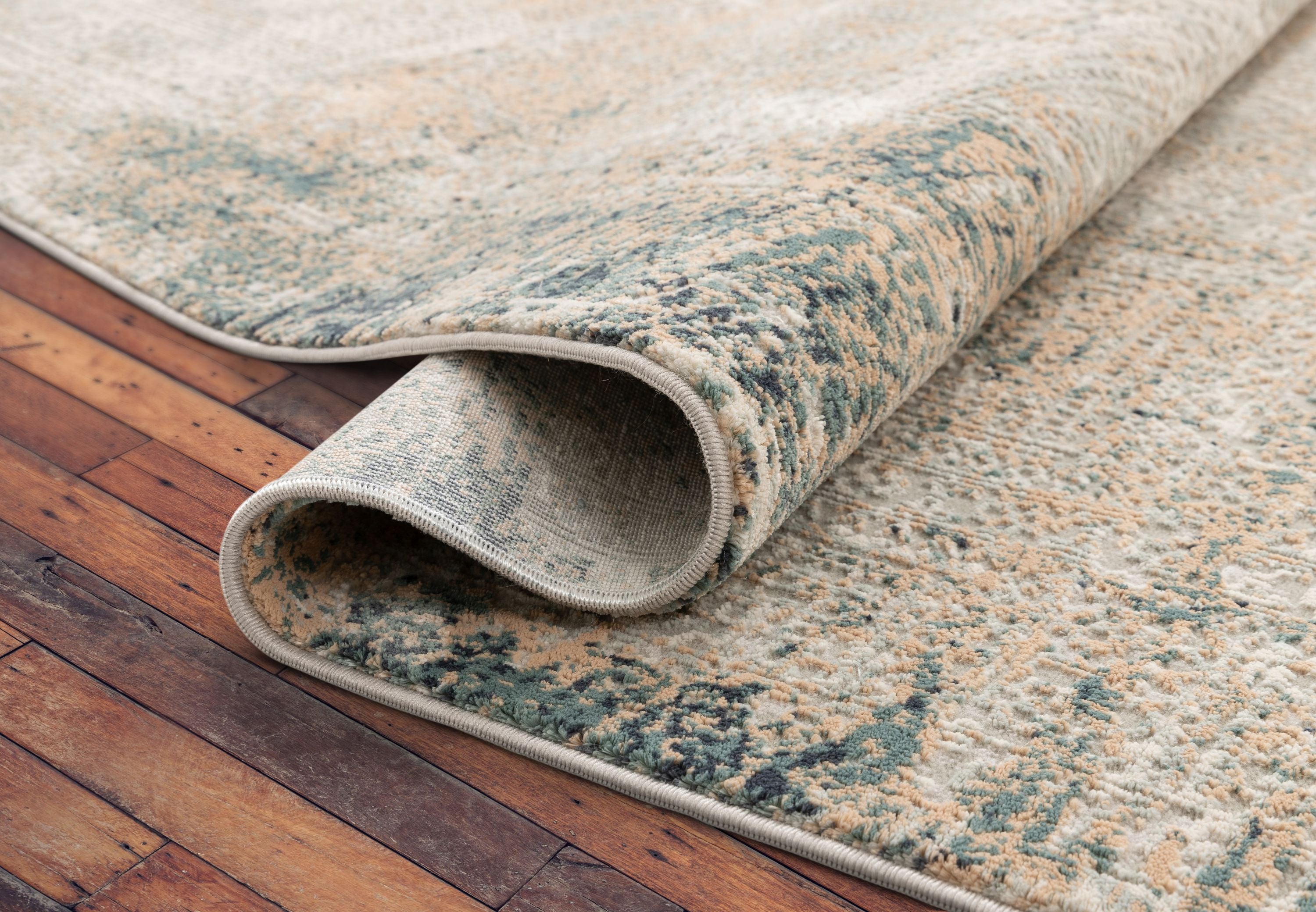 Marius Gold Vintage persischer Mosaik-Hoch-Tief-Teppich