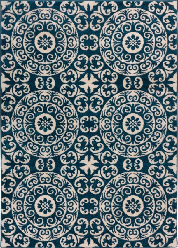 Petra Palatial Marineblauer moderner Teppich
