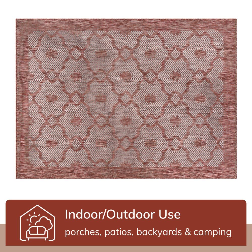 Sol Lattice Trellis Indoor Outdoor Korallen-Flachgewebe-Teppich