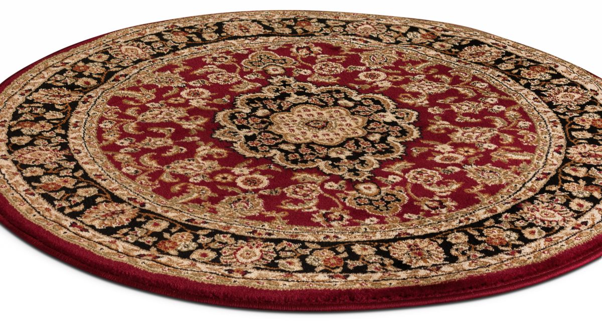 Medaillon Kashan Roter traditioneller runder Teppich
