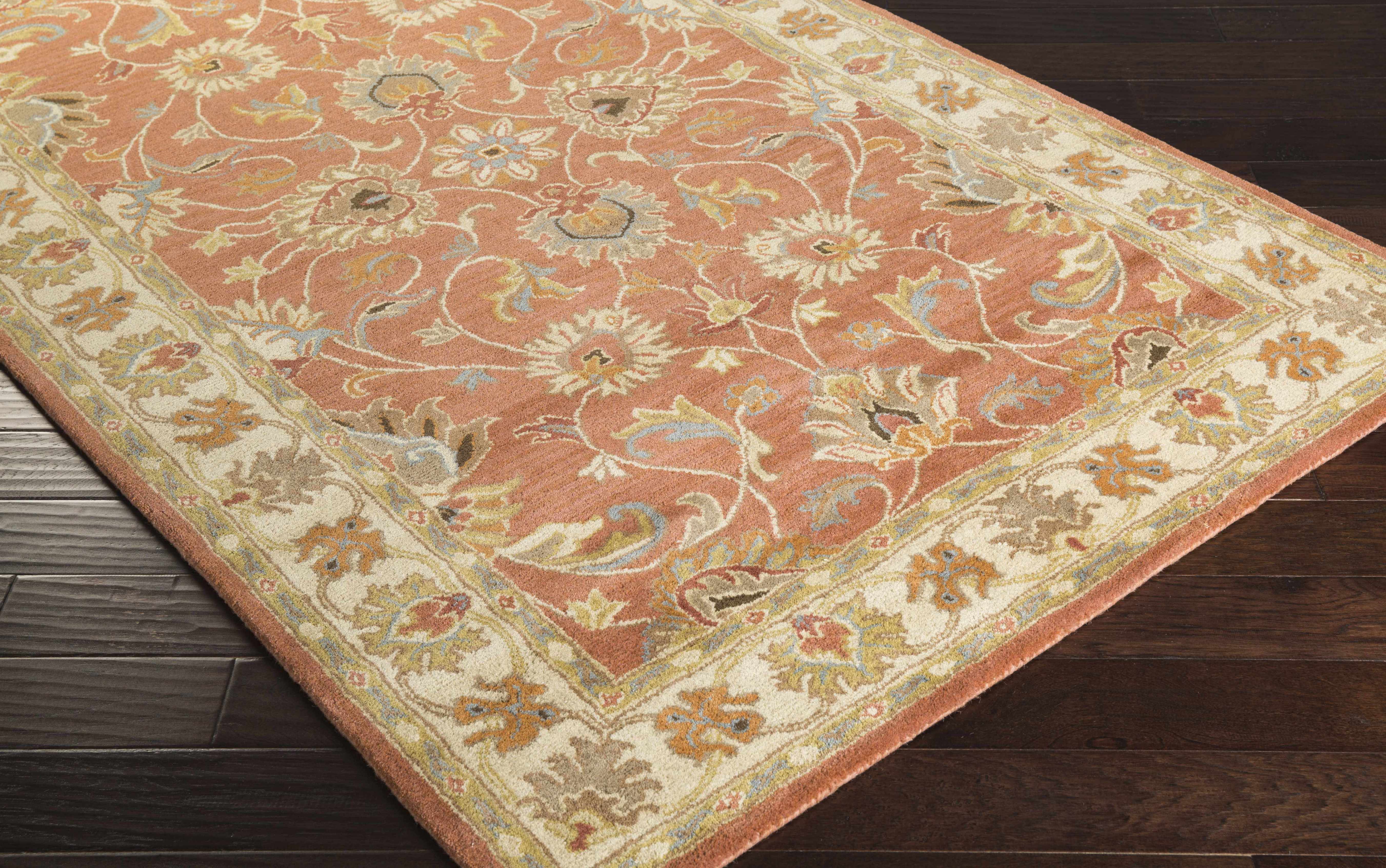 Cherryfield handgetufteter Wollteppich in gebranntem Orange 1124