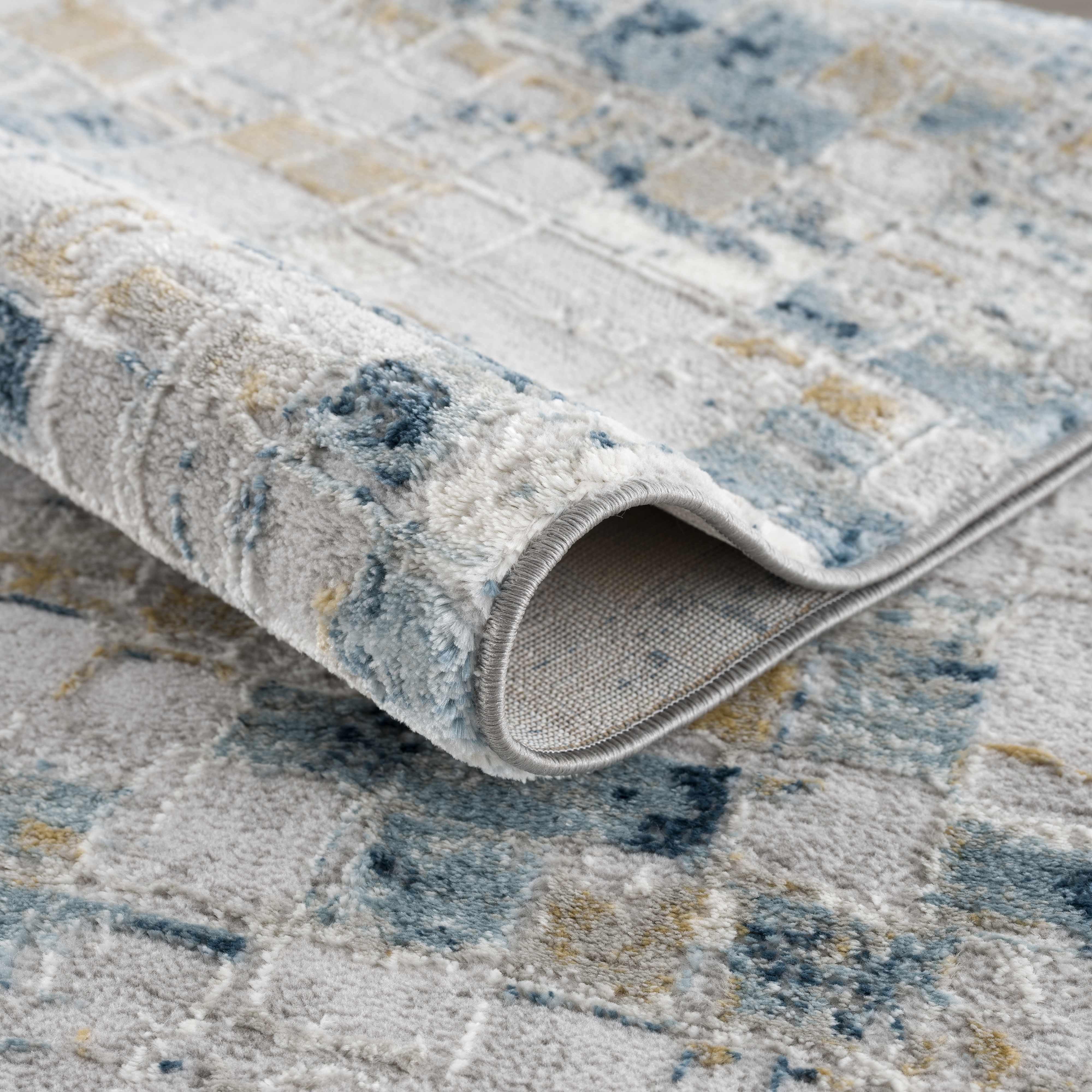 Liveri Abstrakter blauer Teppich