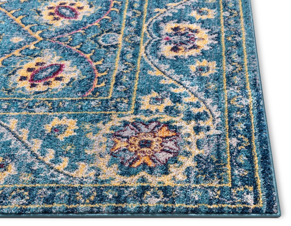 Mae Blauer moderner b&ouml;hmischer Teppich