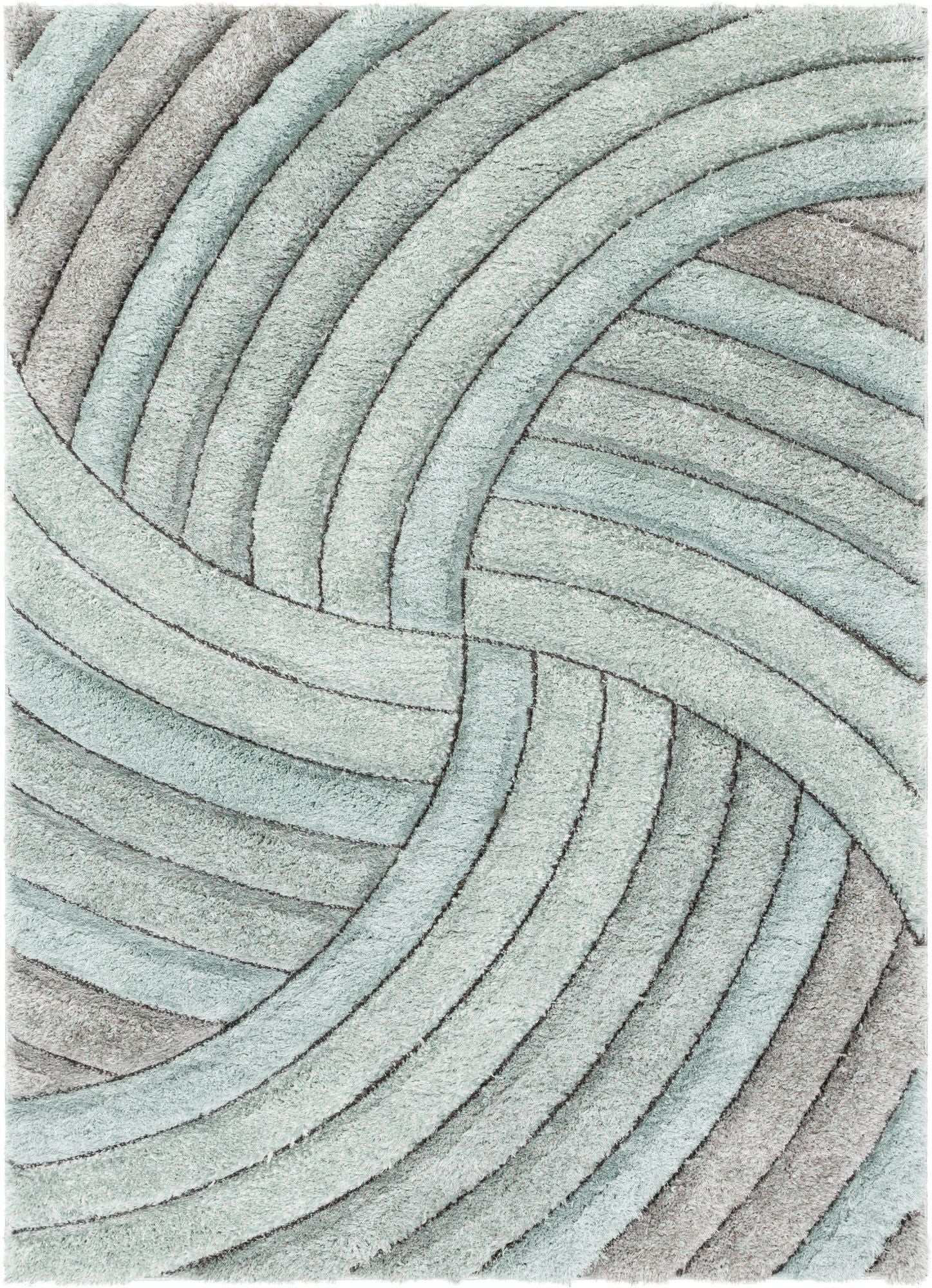 Ucci Blue Moderner Shag-Teppich mit 3D-Struktur von Chill Rugs