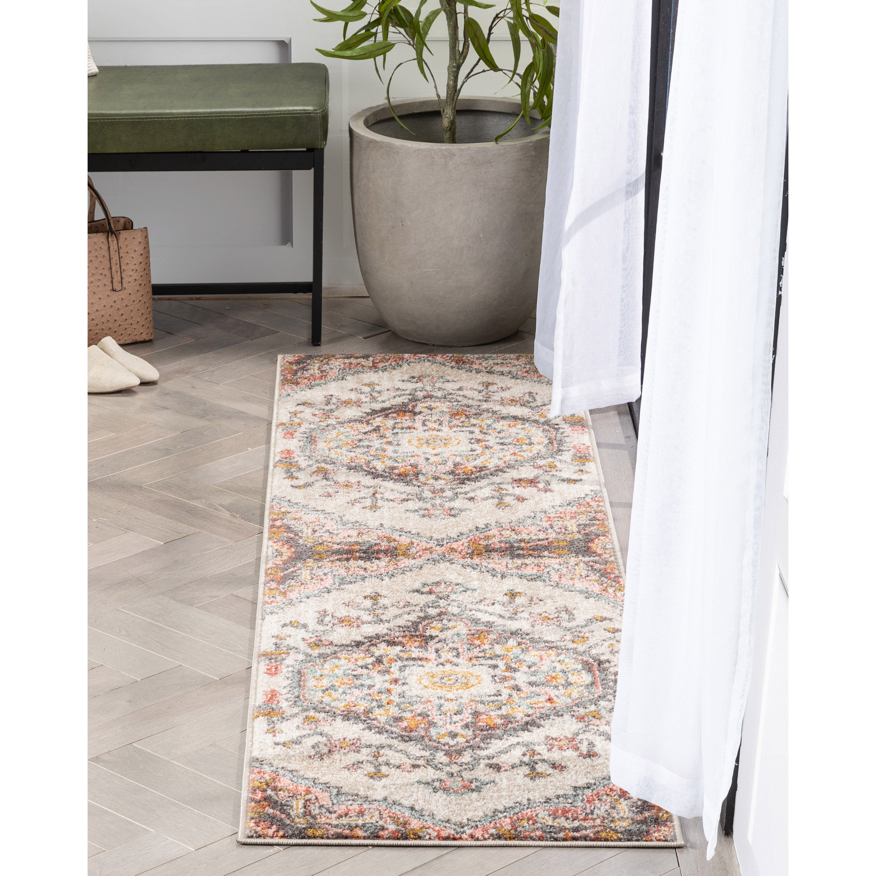 Gwendolyn Blush B&ouml;hmischer orientalischer Medaillon-Teppich