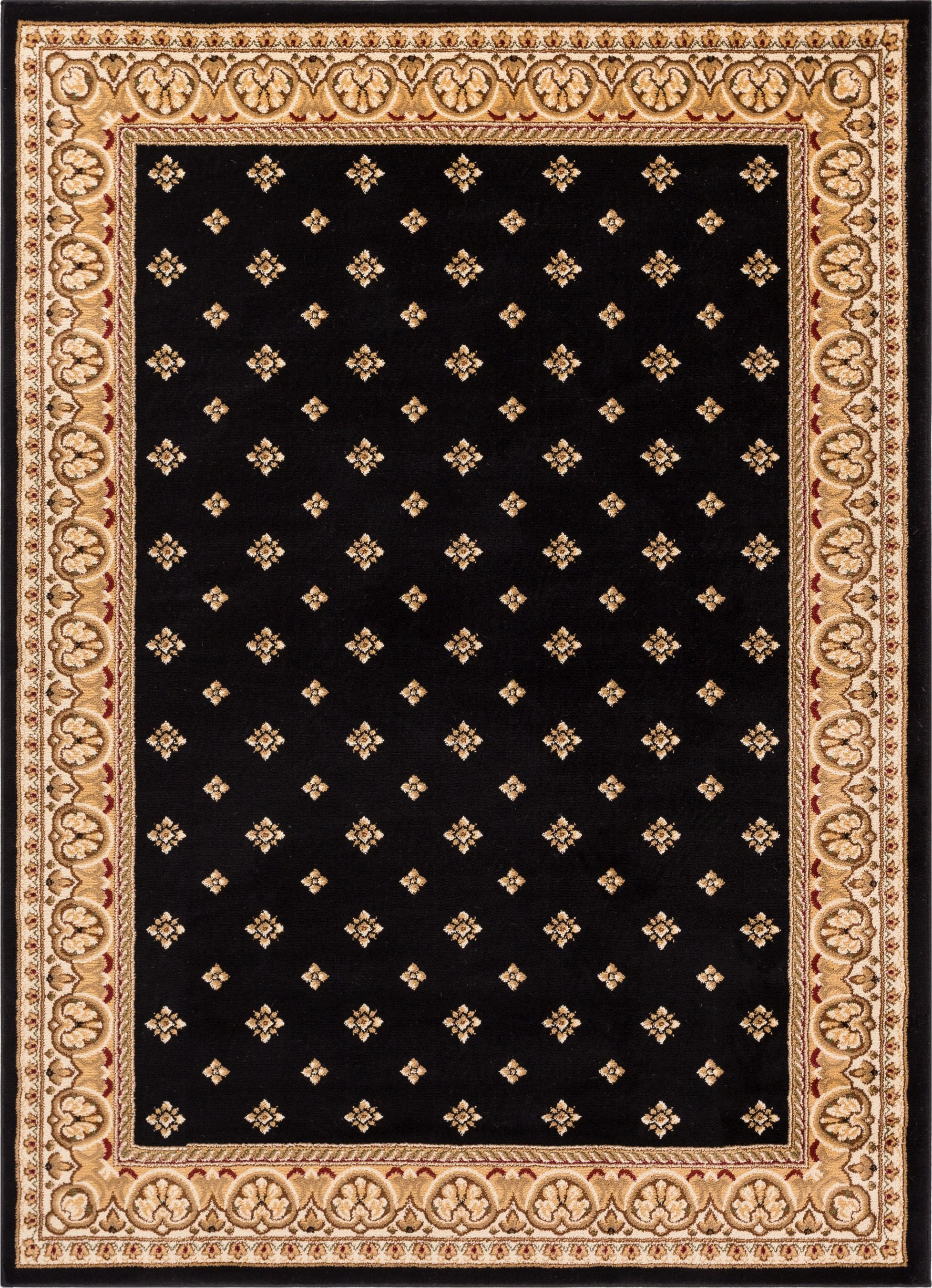 Schwarzer traditioneller Teppich &bdquo;Hudson Terrace&ldquo;.