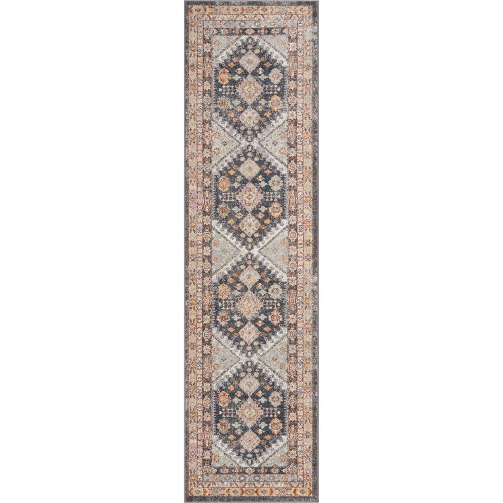 Virden Bohemian Eclectic Tribal Aztec Blue Teppich