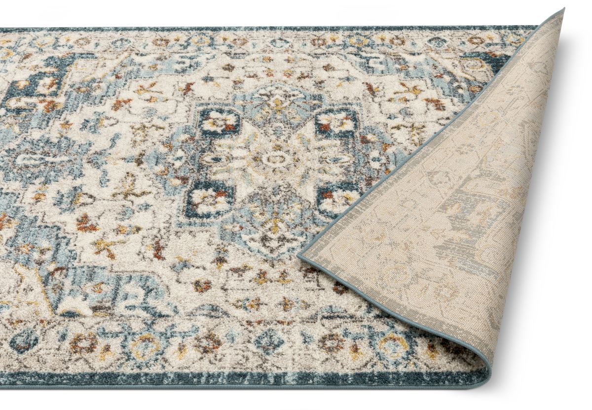Stella Blauer moderner Vintage-Teppich