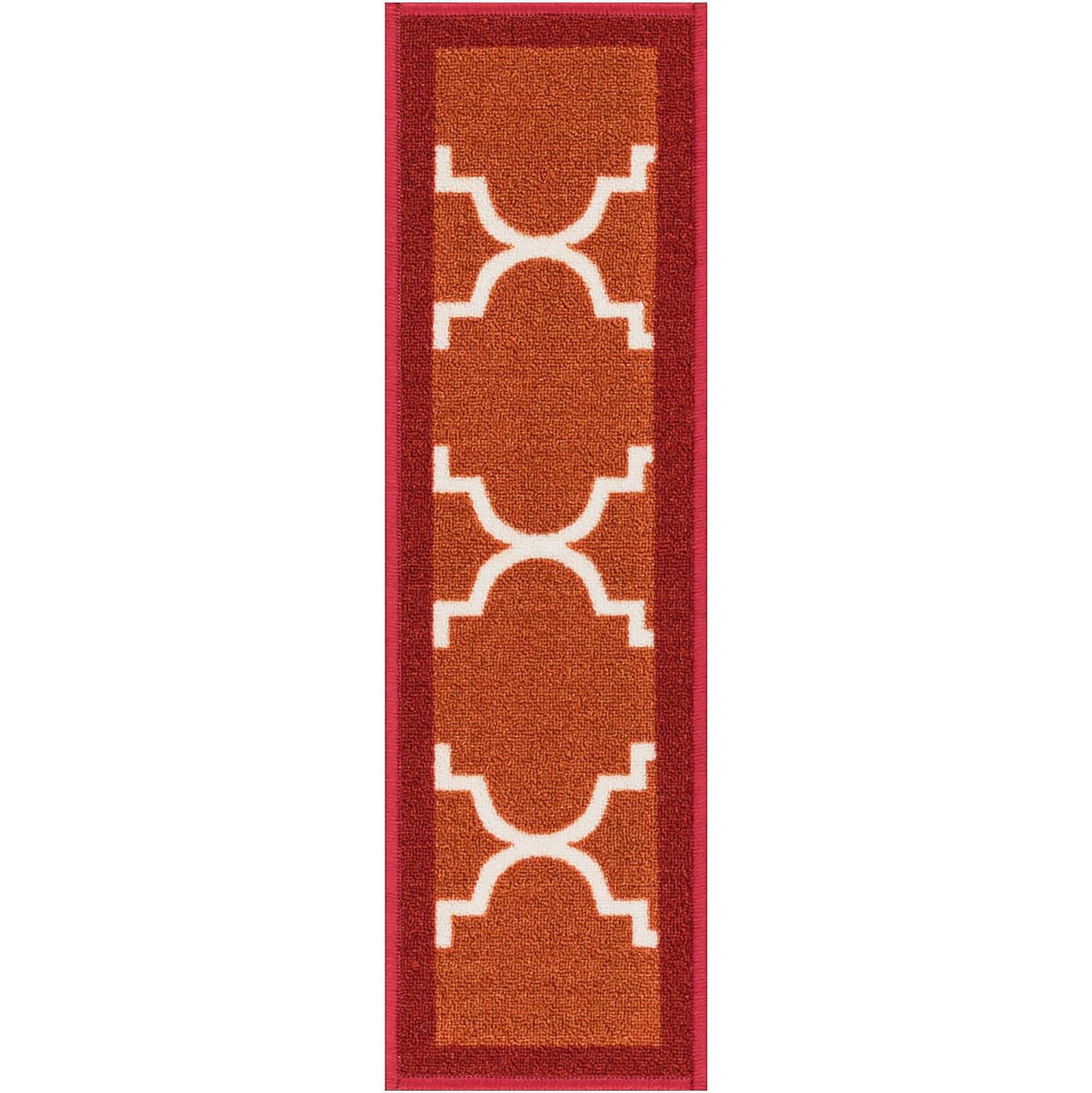 Treppenstufe &bdquo;Brooklyn Trellis&ldquo;, modern, rutschfest, 22,9 x 78,7 cm, Rot (7er-Set)