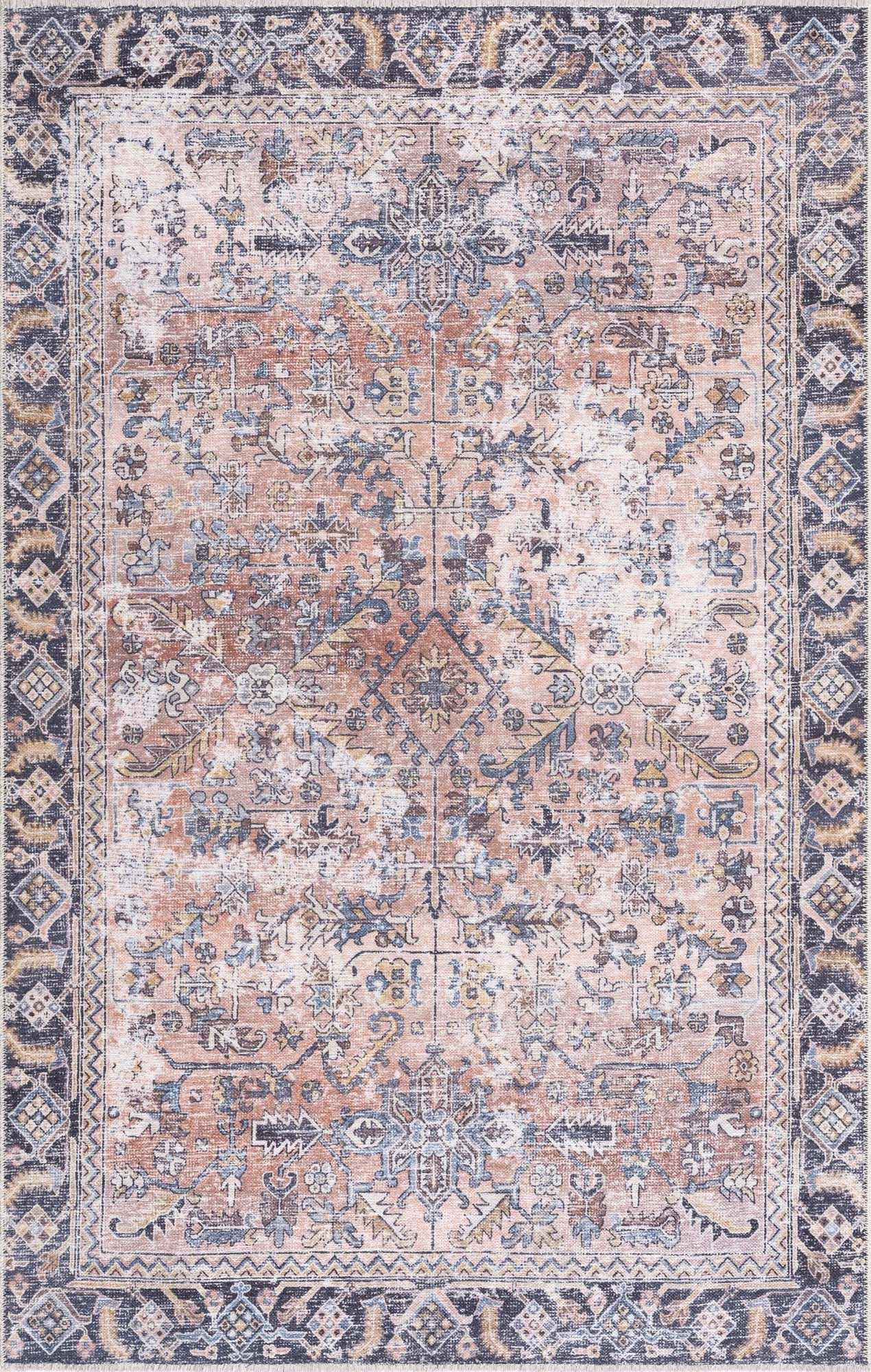 Peach Holi-2305 Waschbarer Teppich