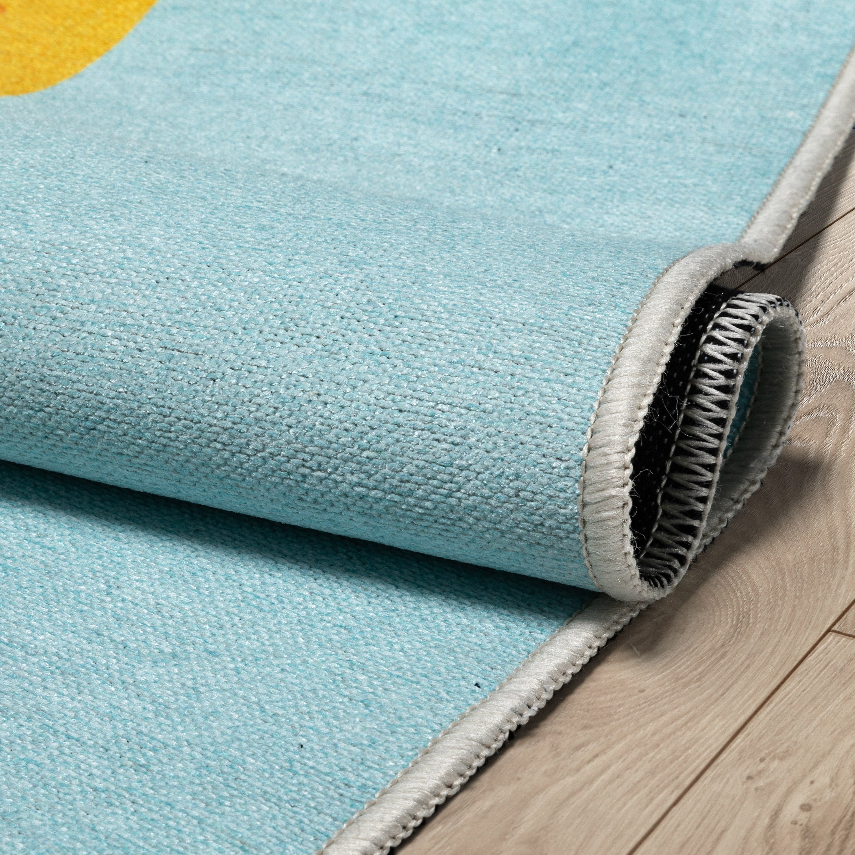 Double Taco Neuheit Flachgewebe-Teppich in Multi-Blau
