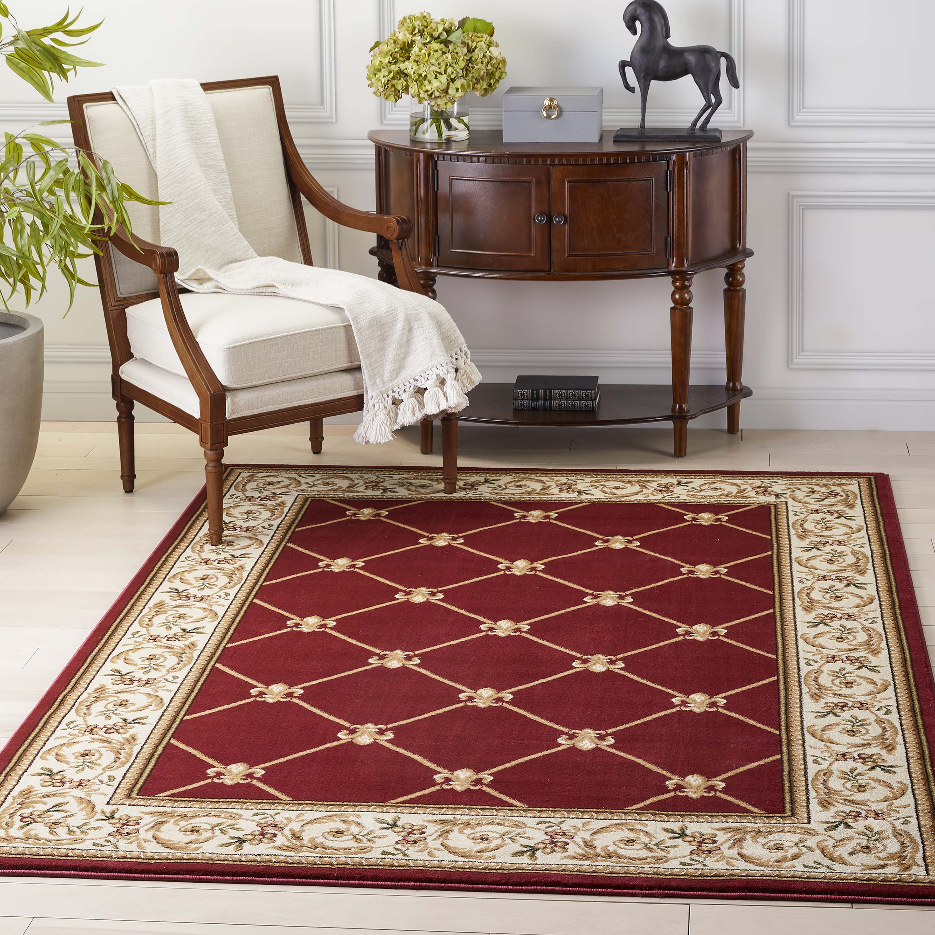 Fleur De Lis Roter formeller Teppich