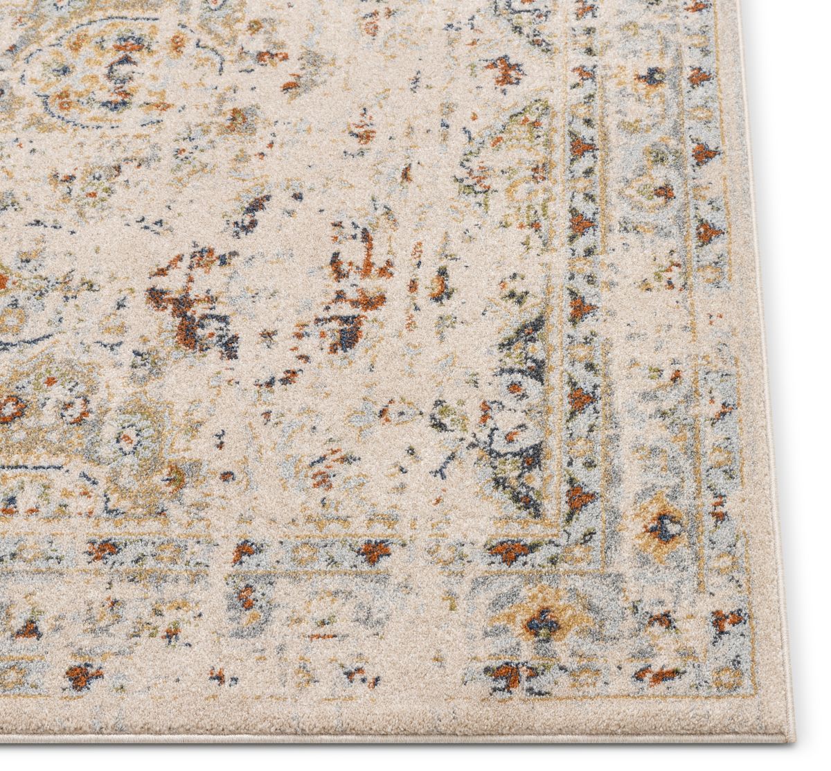 Kian Cremefarbener Vintage-Teppich im Used-Look