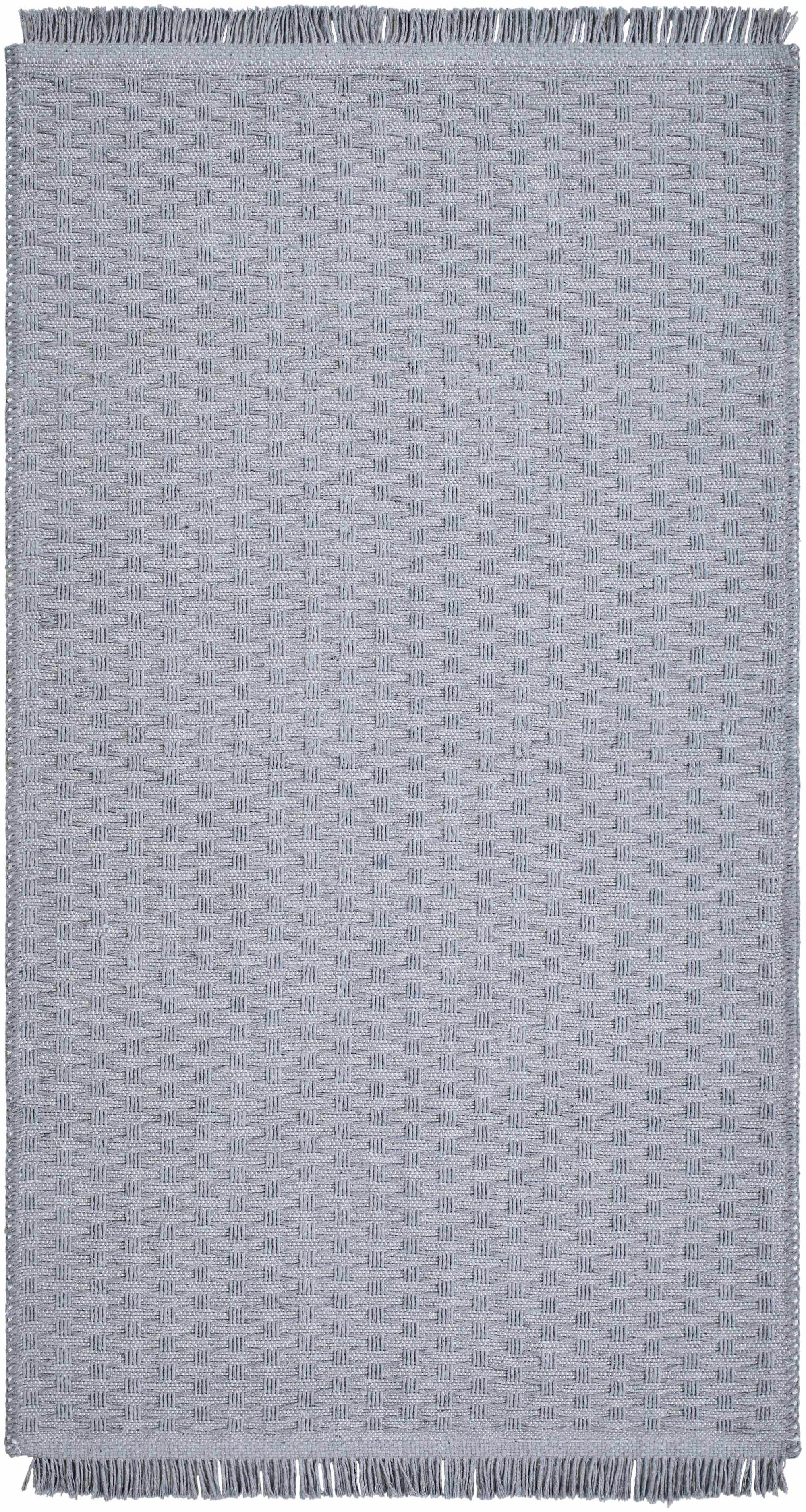 Maram Geometrischer graublauer waschbarer Teppich