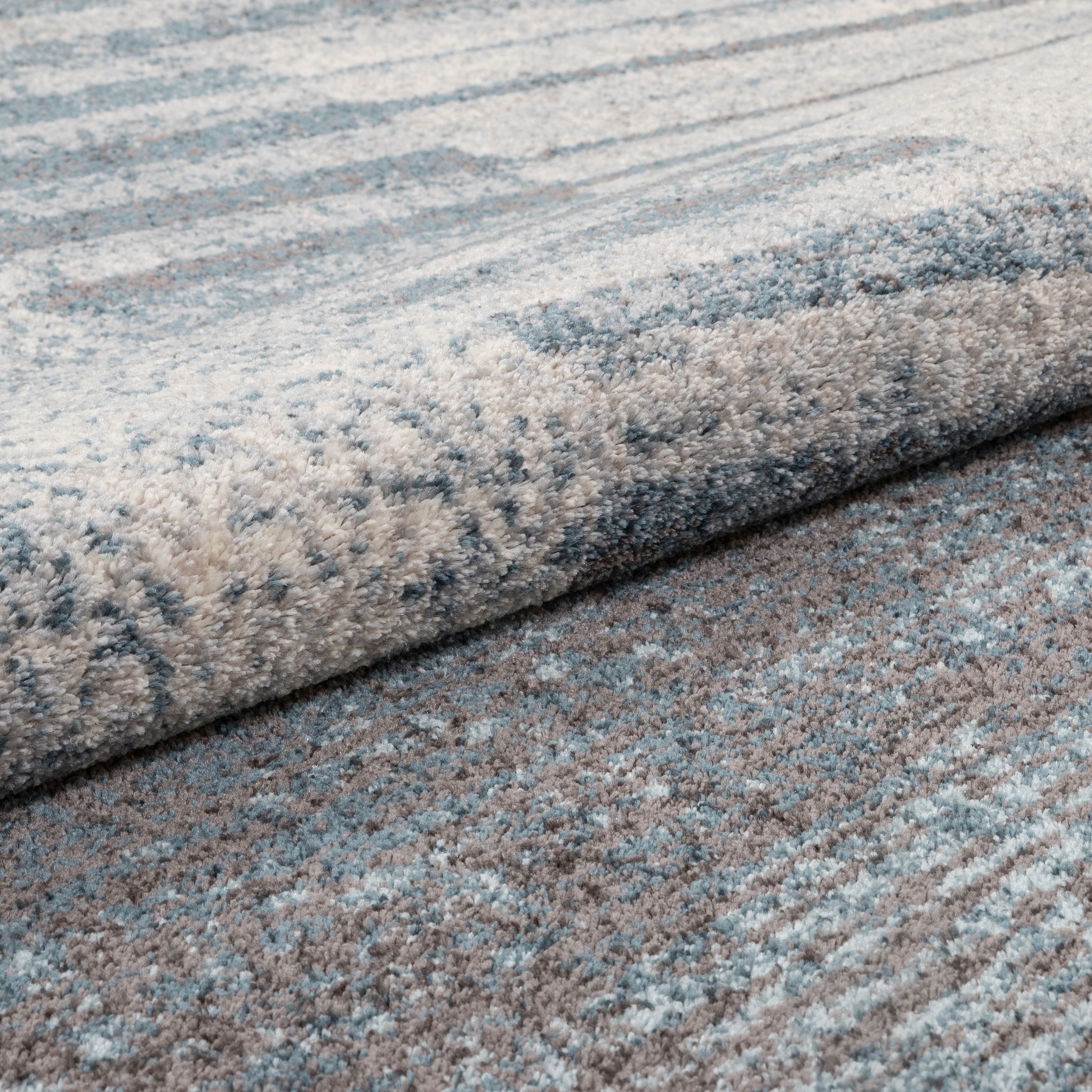 Geometrischer Teppich Laken in Used-Optik in Grau