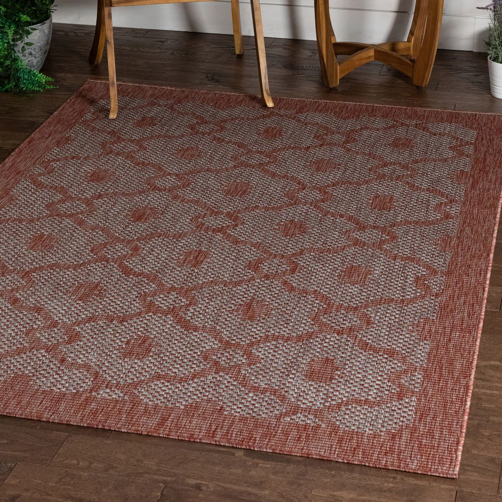 Sol Lattice Trellis Indoor Outdoor Korallen-Flachgewebe-Teppich