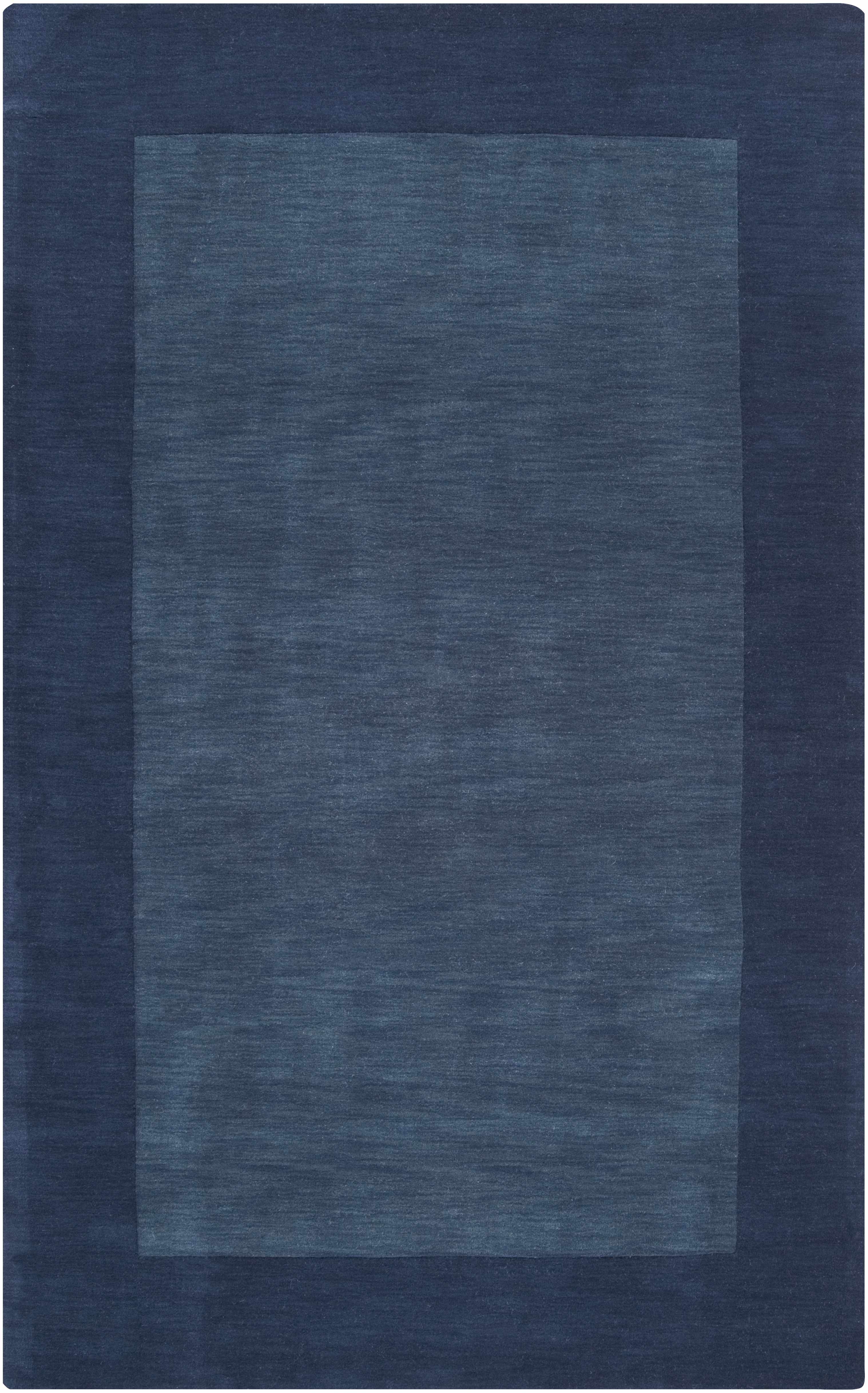 Fingerhut Wollteppich mit blauem Rand