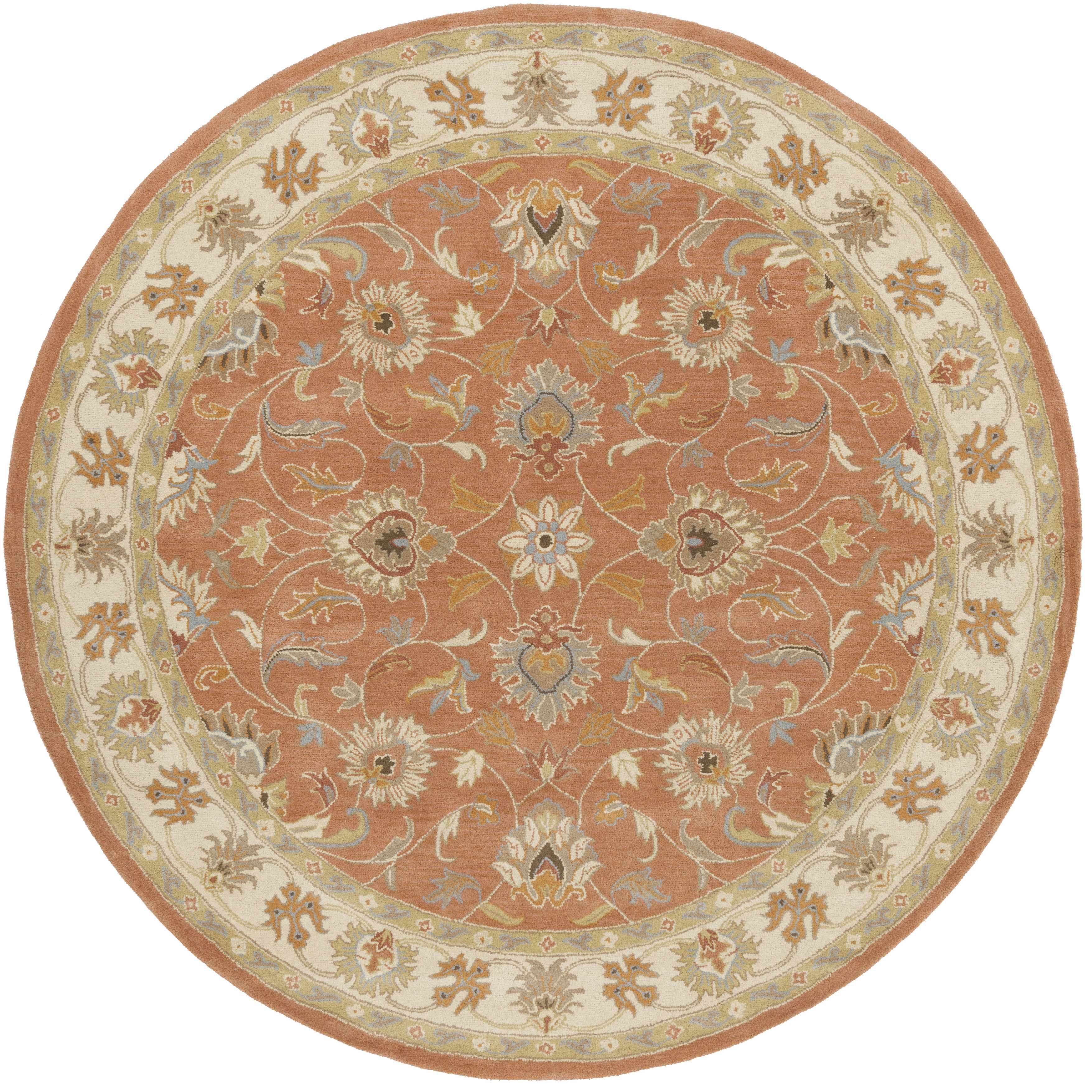 Cherryfield handgetufteter Wollteppich in gebranntem Orange 1124