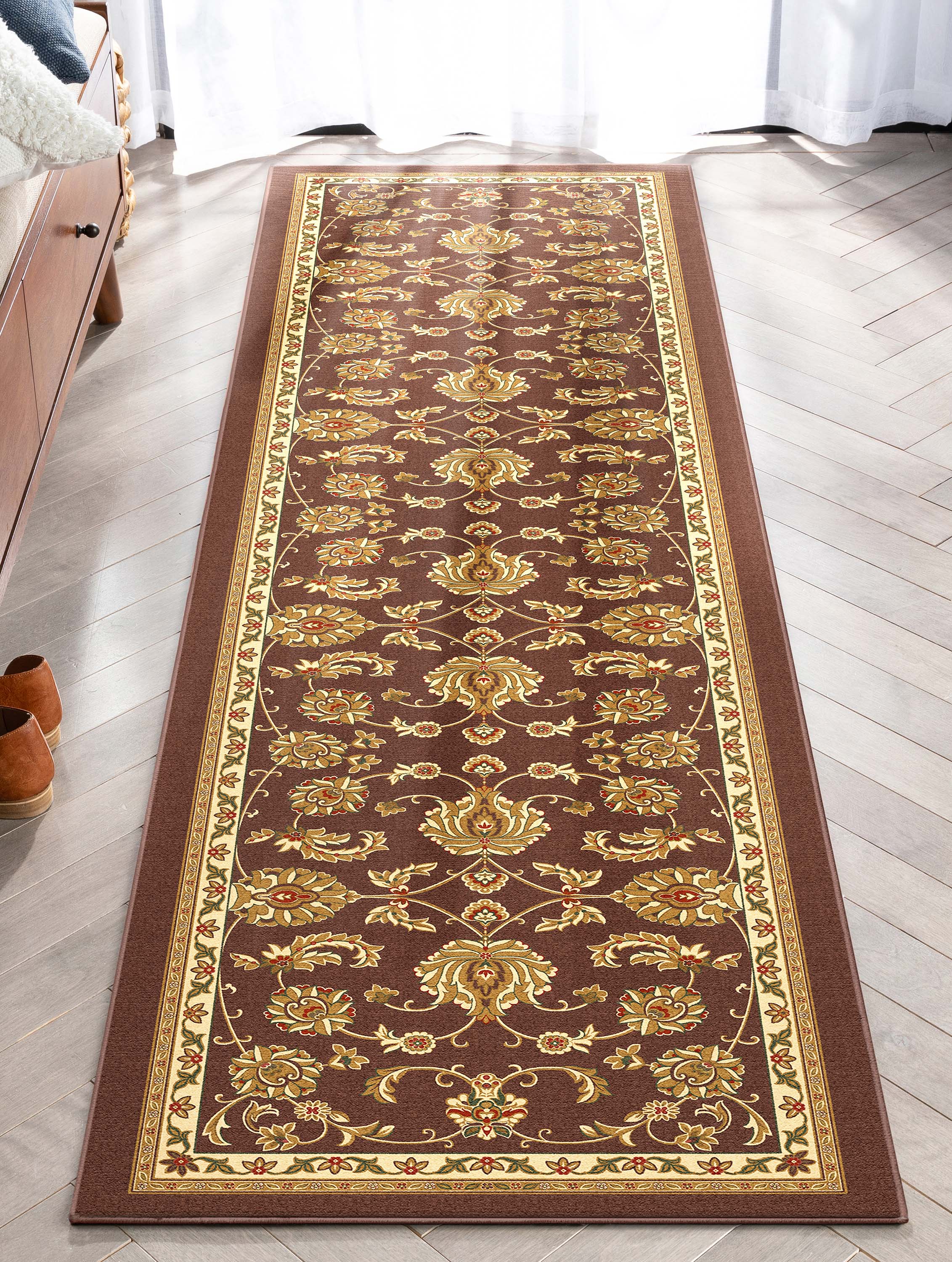 Tabriz Traditioneller orientalischer Flachgewebe-Teppich mit Baumwollr&uuml;cken