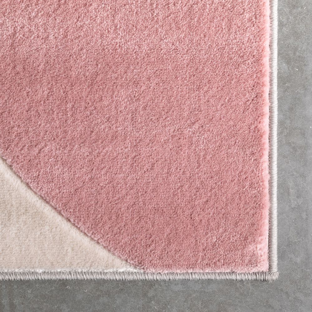 Helena Blush Pink Mid-Century Modern Abstrakter geometrischer 3D-Strukturteppich