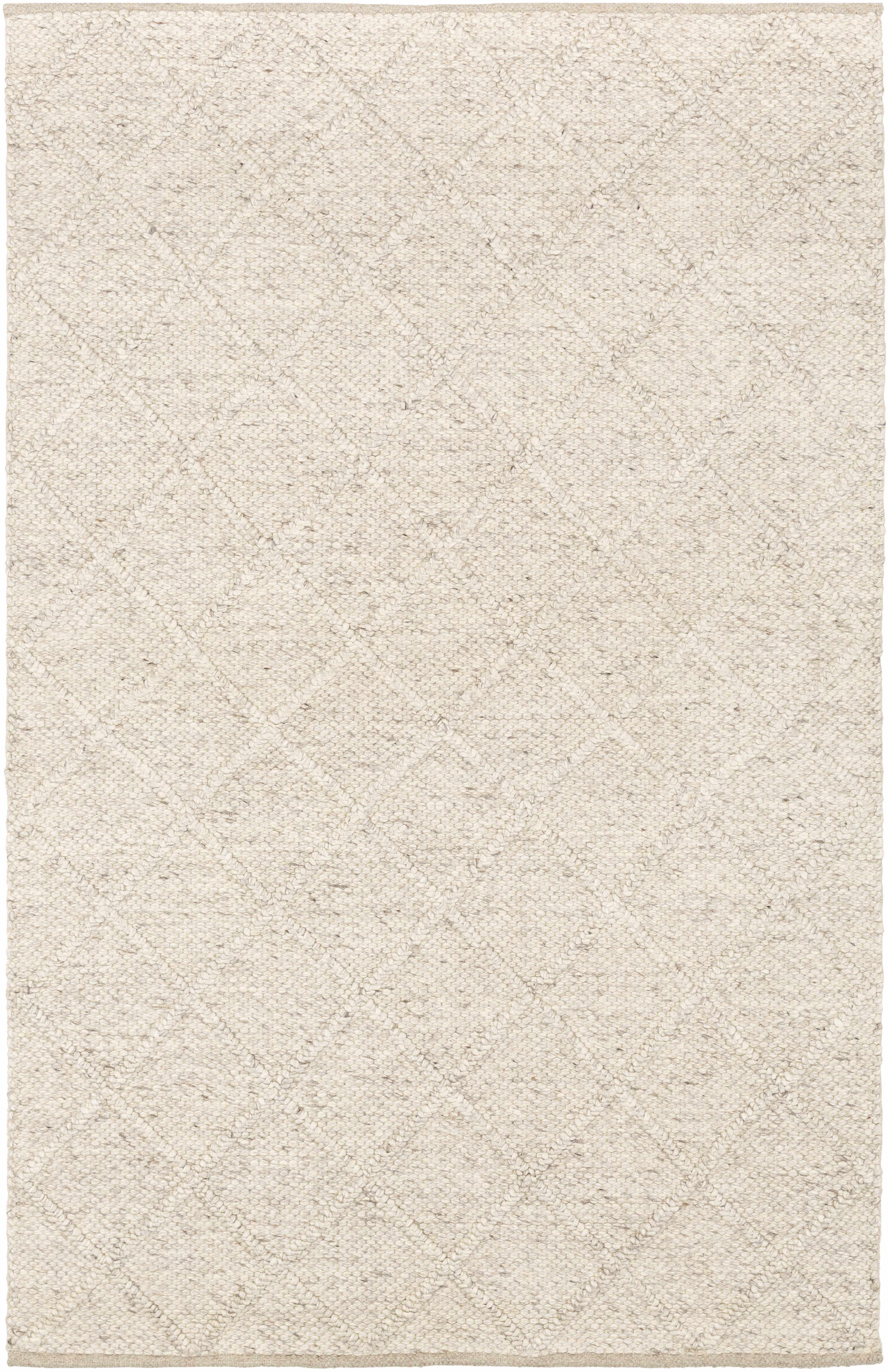 Syosset Beige Trellis-Teppich aus Wolle und Viskose