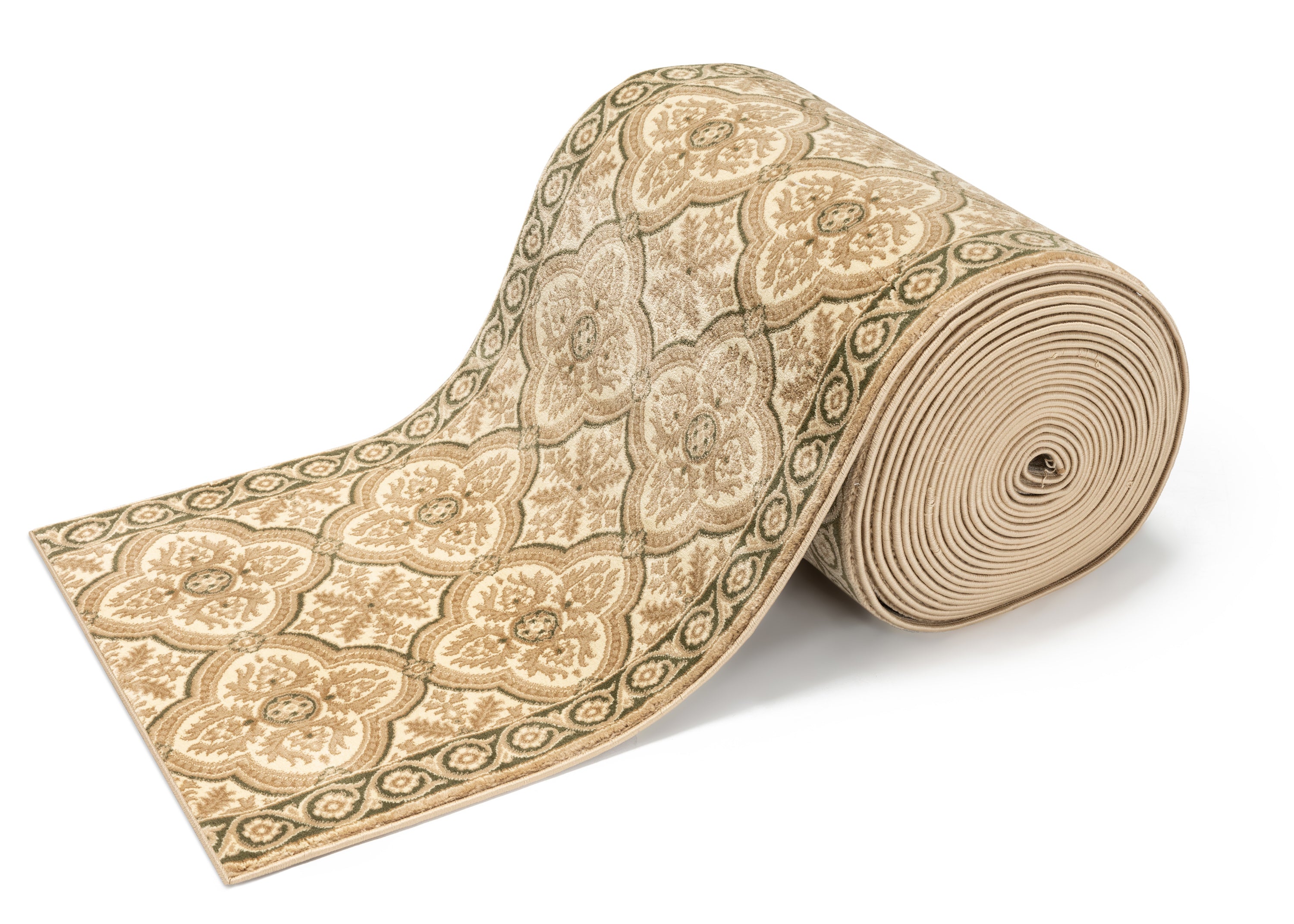 Ma&szlig;geschneiderte Gr&ouml;&szlig;e des L&auml;ufers &bdquo;Silas&ldquo;, orientalisch, persisch, traditionell, Beige. W&auml;hlen Sie Ihre Breite x Ihre L&auml;nge. Flurl&auml;ufer-Teppich