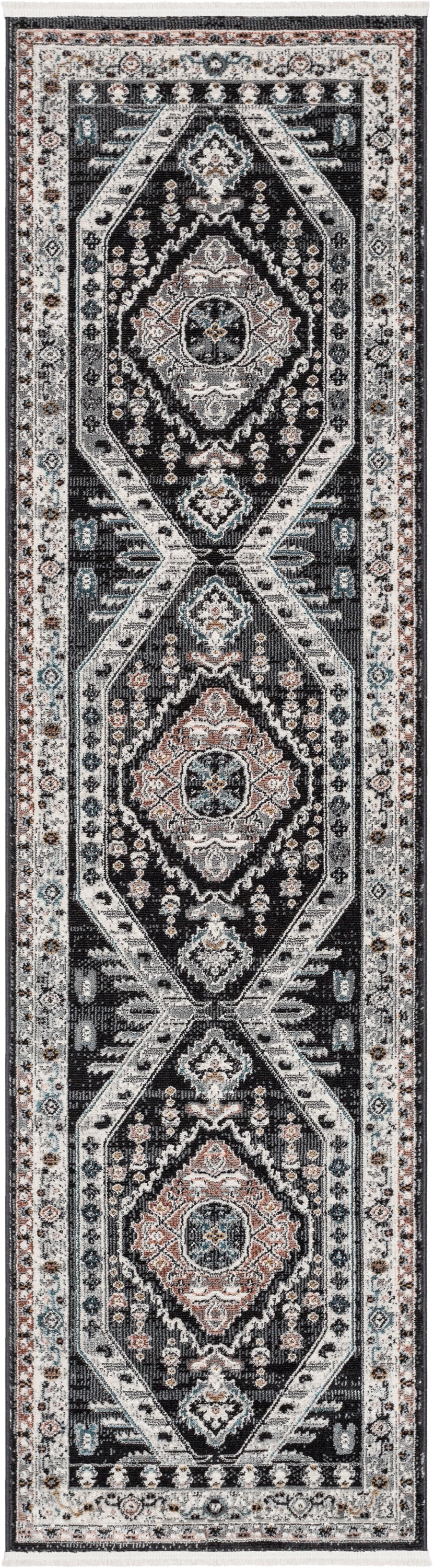 Julita Vintage Bohemian Aztec Tribal Schwarzer Teppich