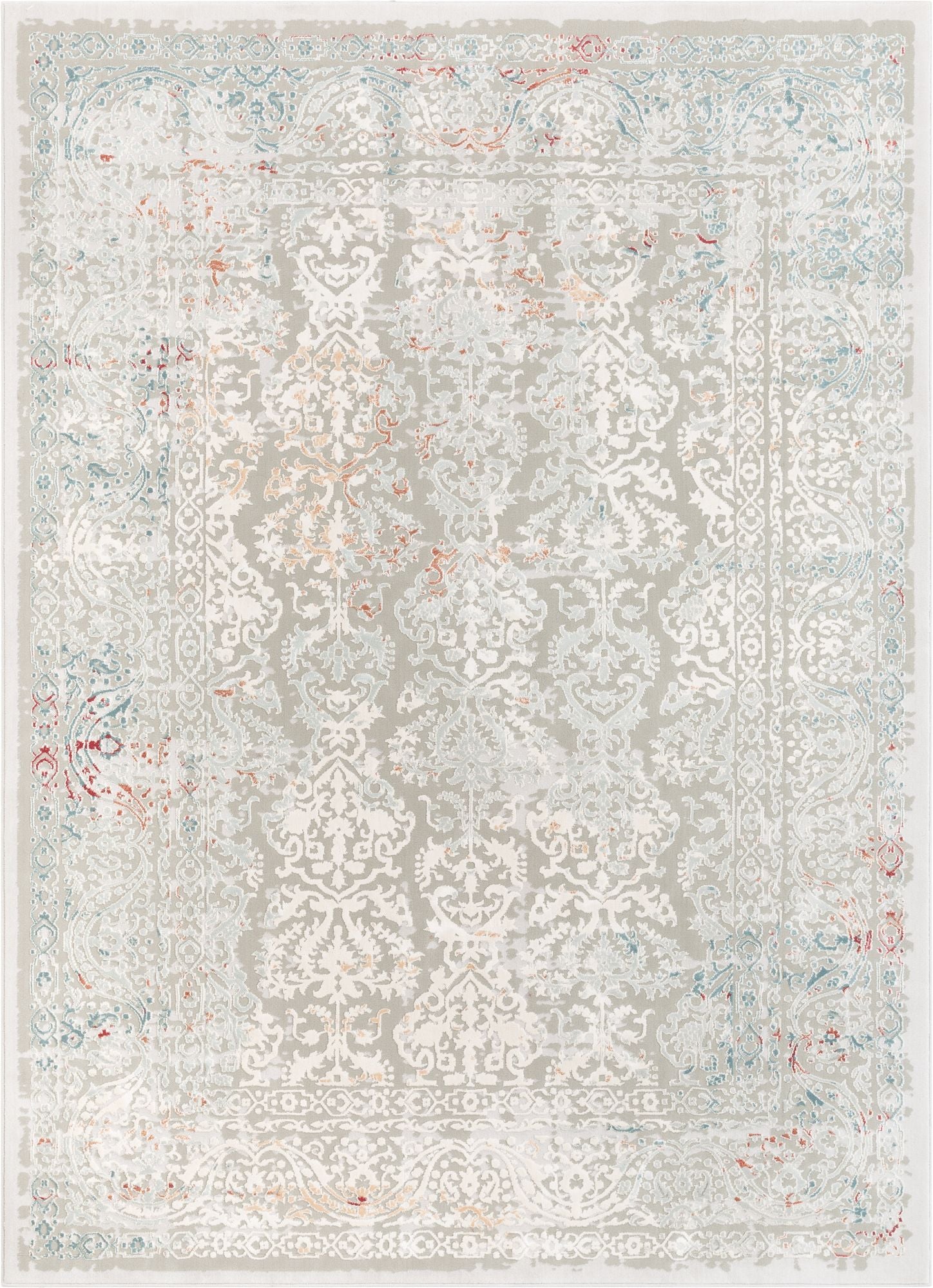 Grace Grey Vintage Perser-Orientalischer Hoch-Tief-Teppich