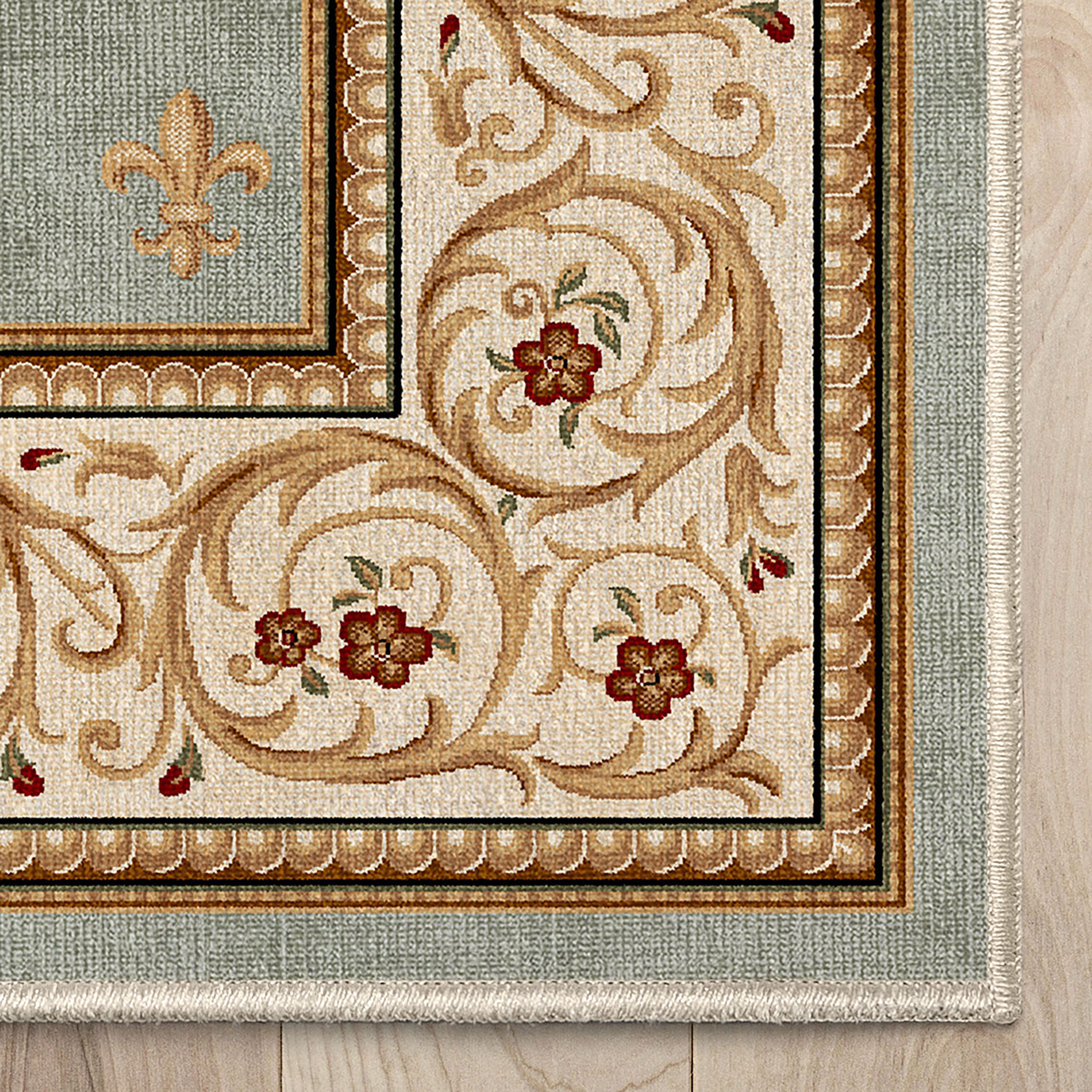 L&auml;ufer in individueller Gr&ouml;&szlig;e, Fleur De Lis, traditionelles Blau, w&auml;hlen Sie Ihre Breite x w&auml;hlen Sie Ihre L&auml;nge. Flurl&auml;ufer-Teppich