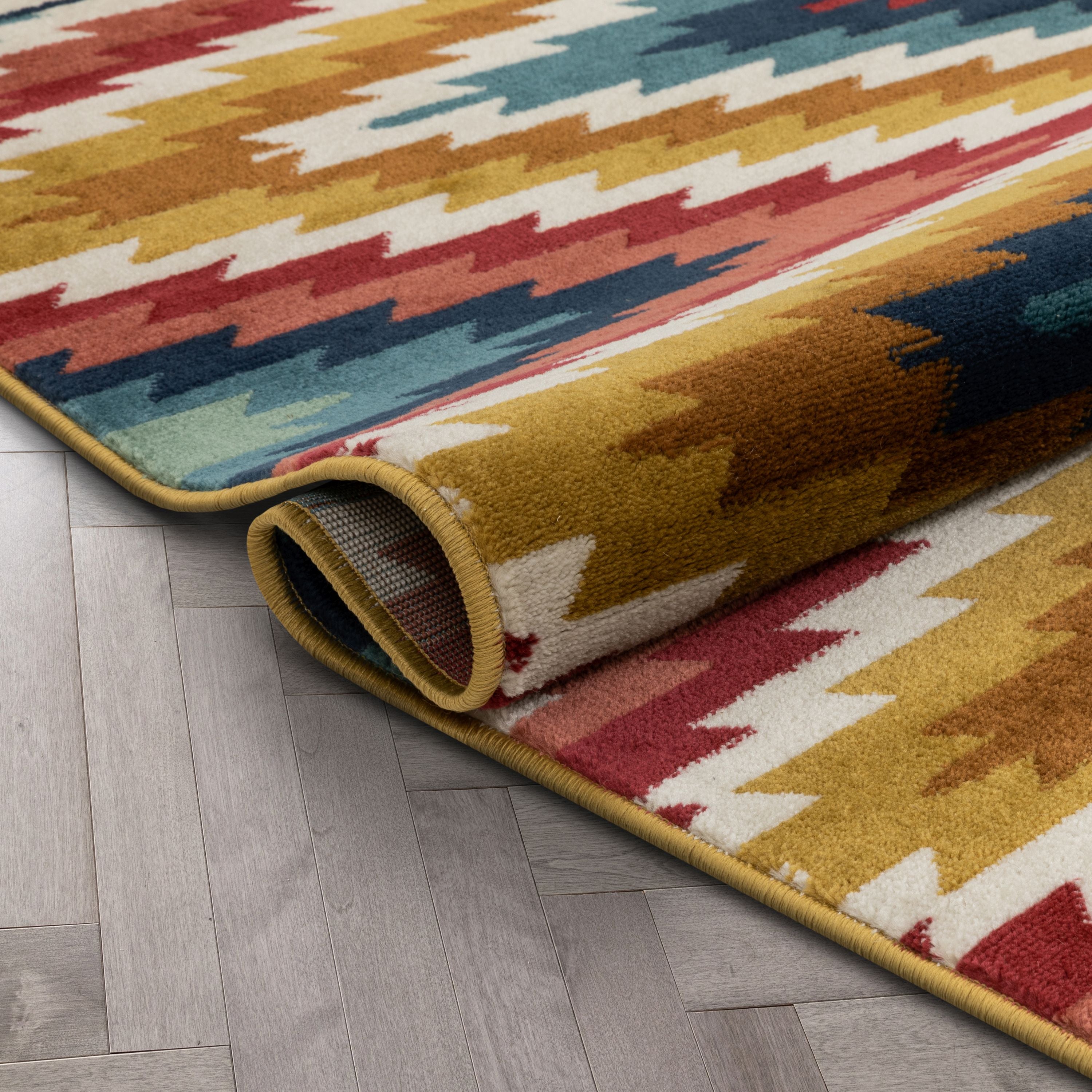 Mia Southwestern Tribal Azteken-Bohemian-Teppich in Blau