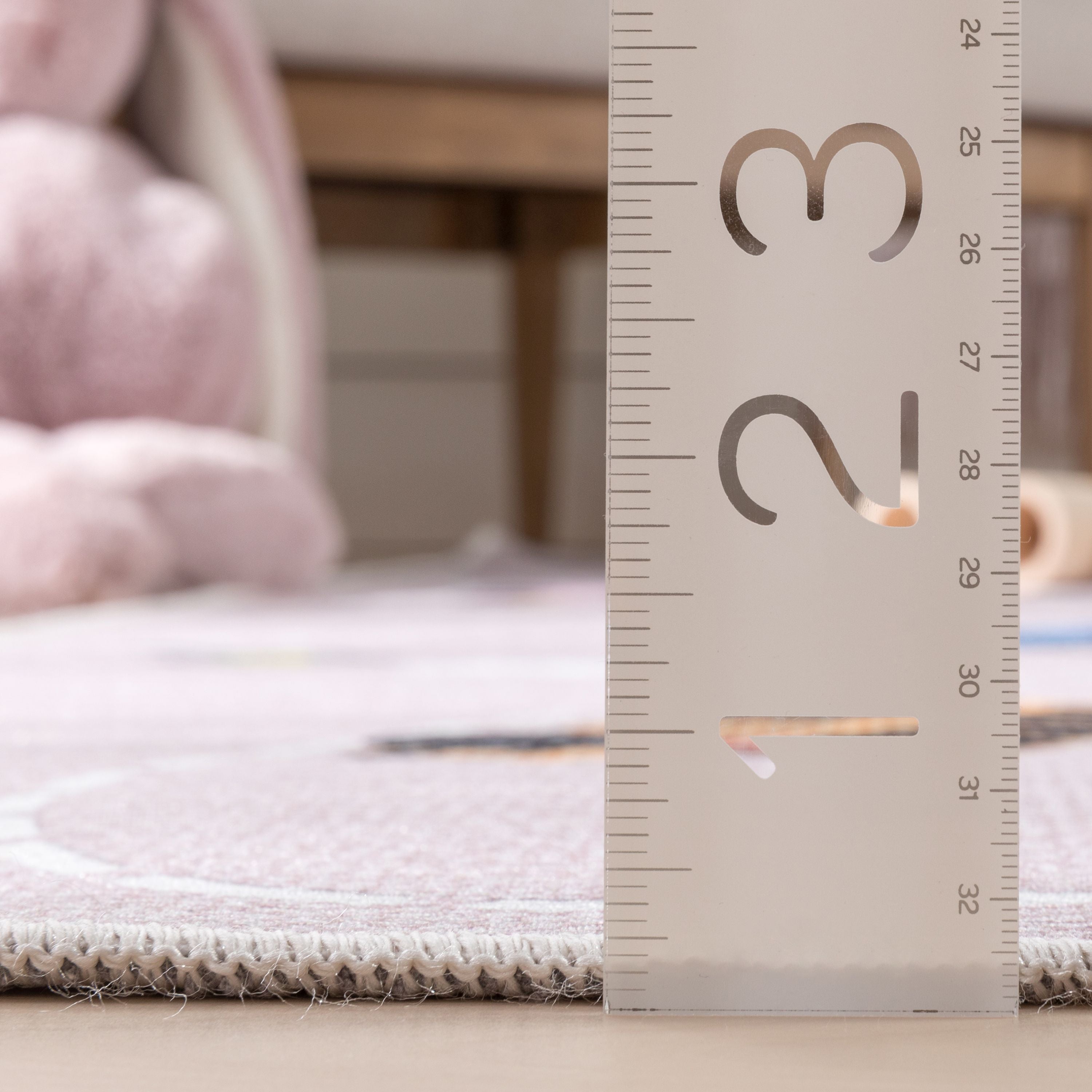 Moderner, flach gewebter Kinderteppich &bdquo;Traffic&ldquo; in Rosa