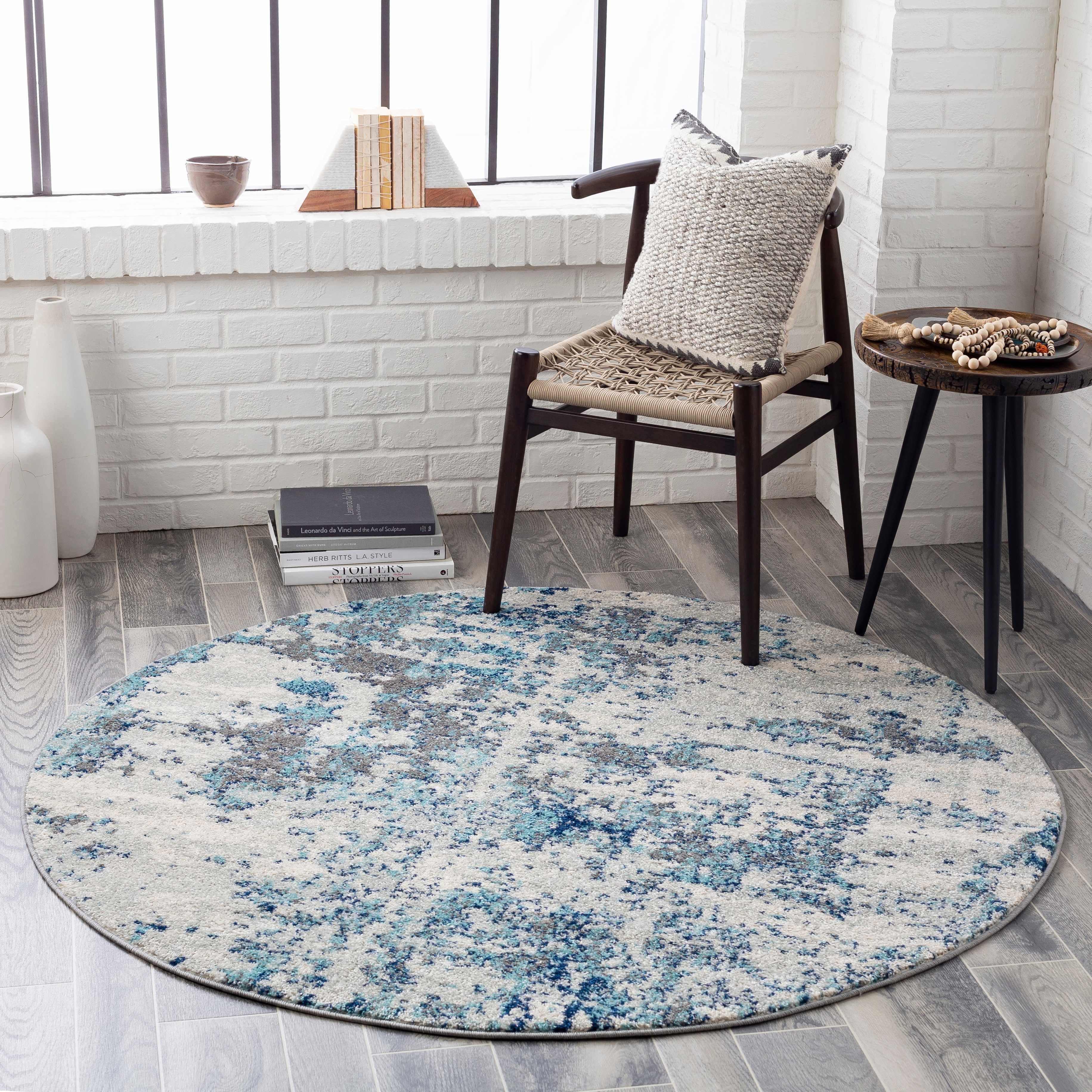 Teppich &bdquo;Beverly&ldquo; in abstraktem Blau