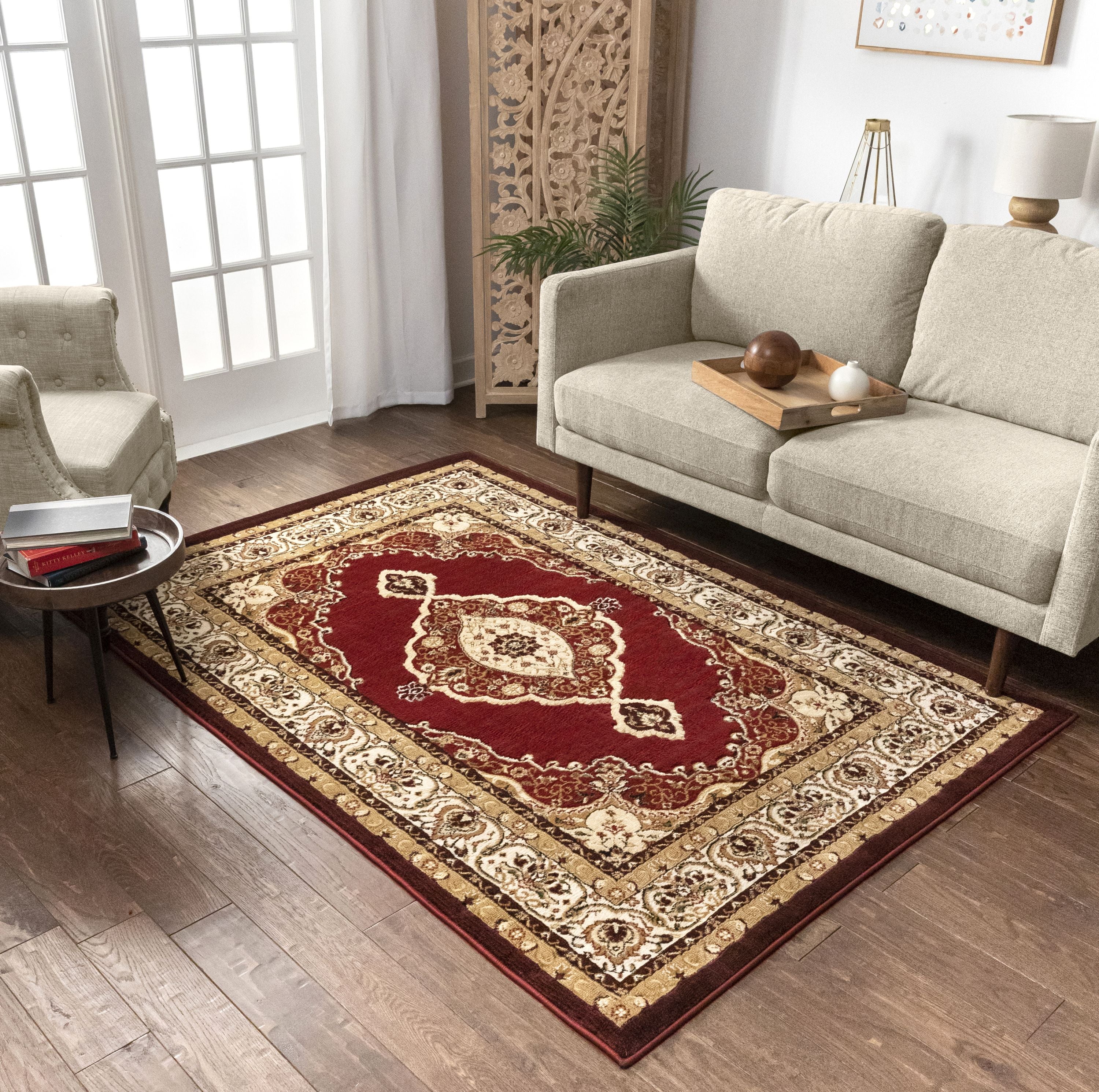 Isfahan-Medaillon-roter traditioneller Teppich