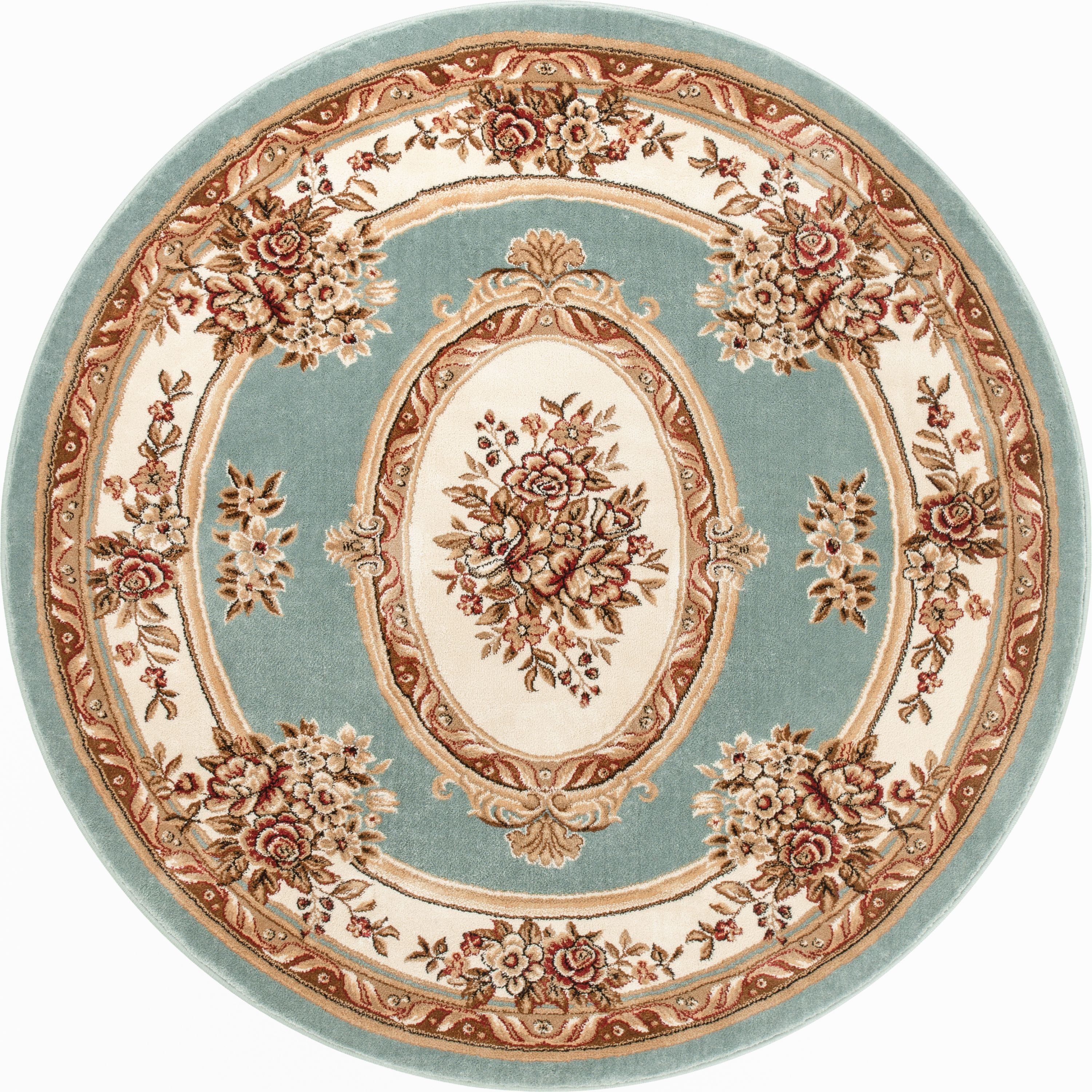 Le Petit Palais Hellblauer traditioneller runder Teppich