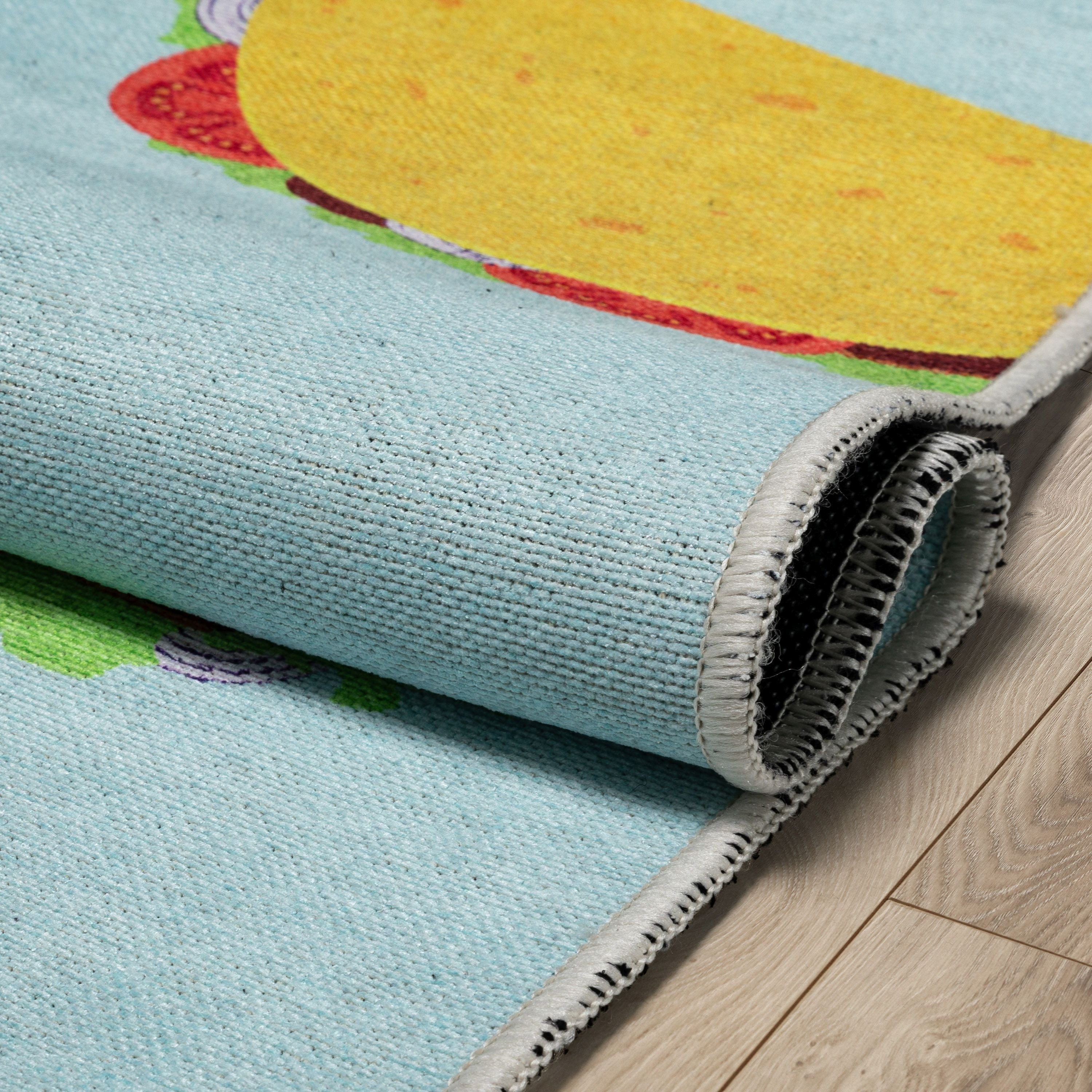 Multi Tacos Neuheit Multi Blue Flachgewebe-Teppich