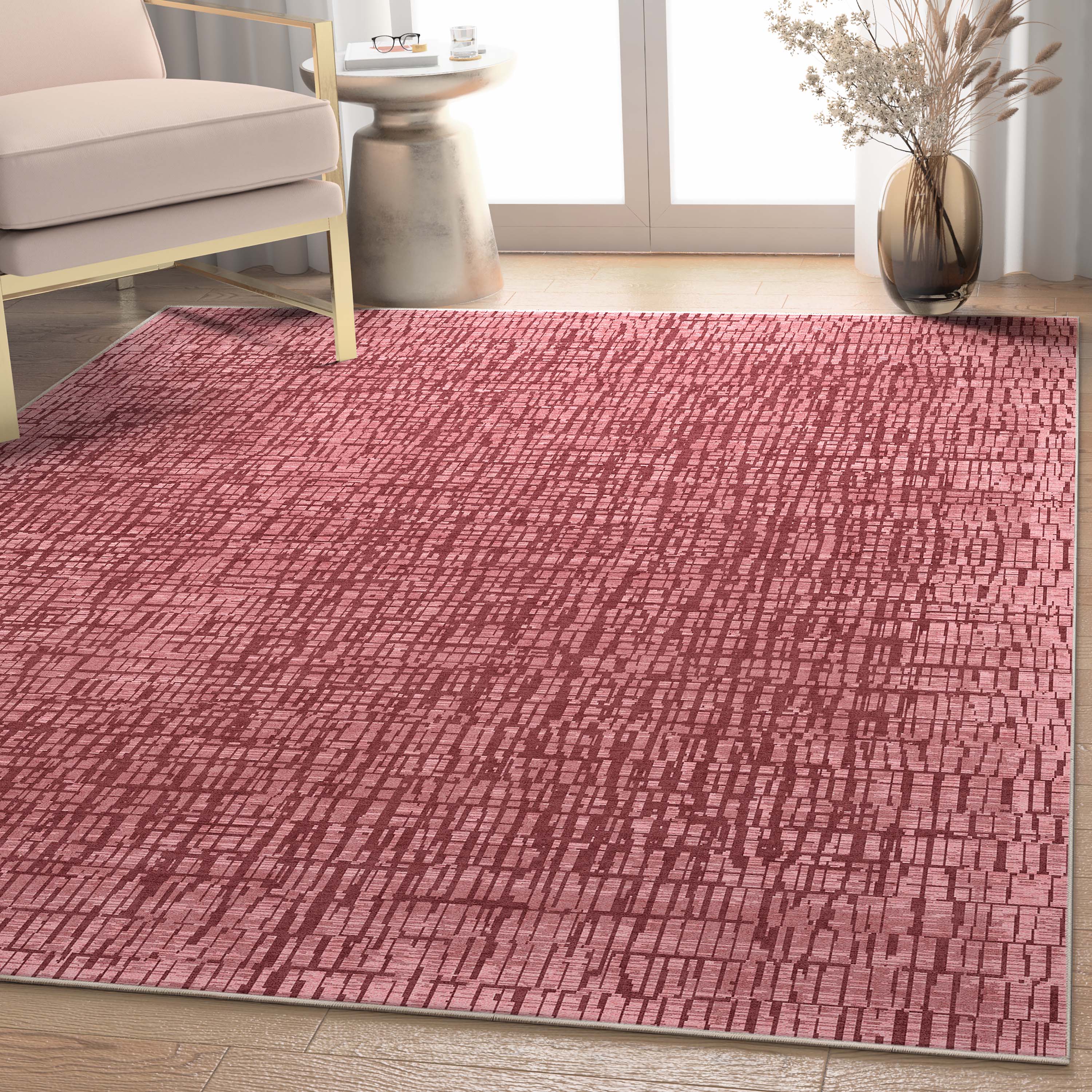 Abstrakter geometrischer Flachgewebe-Teppich &bdquo;Nightscape&ldquo;.