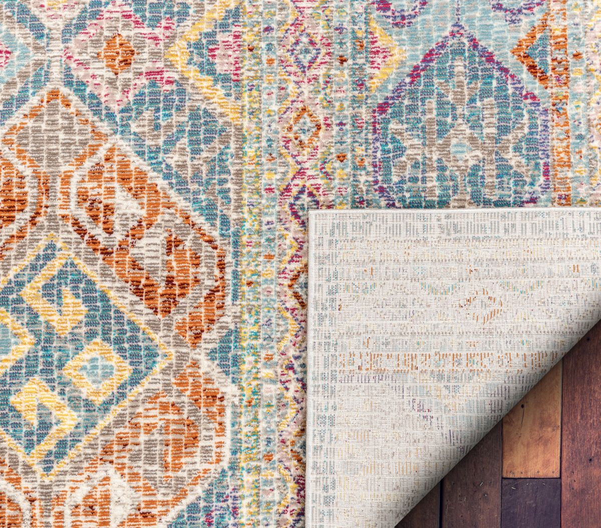 Eden Blue Vintage-Mosaik-Pastellteppich